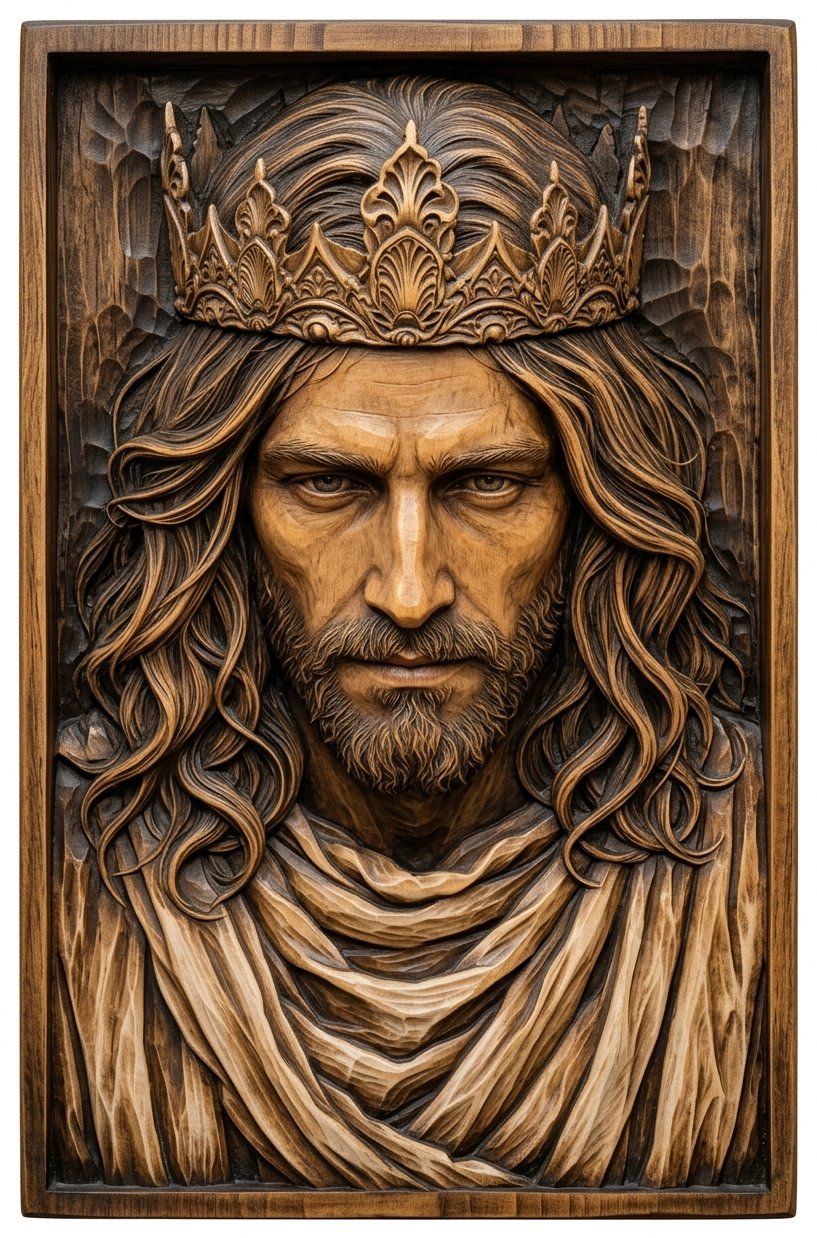 Jesus King of Kings CNC Relief STL bas-relief STL — view 4