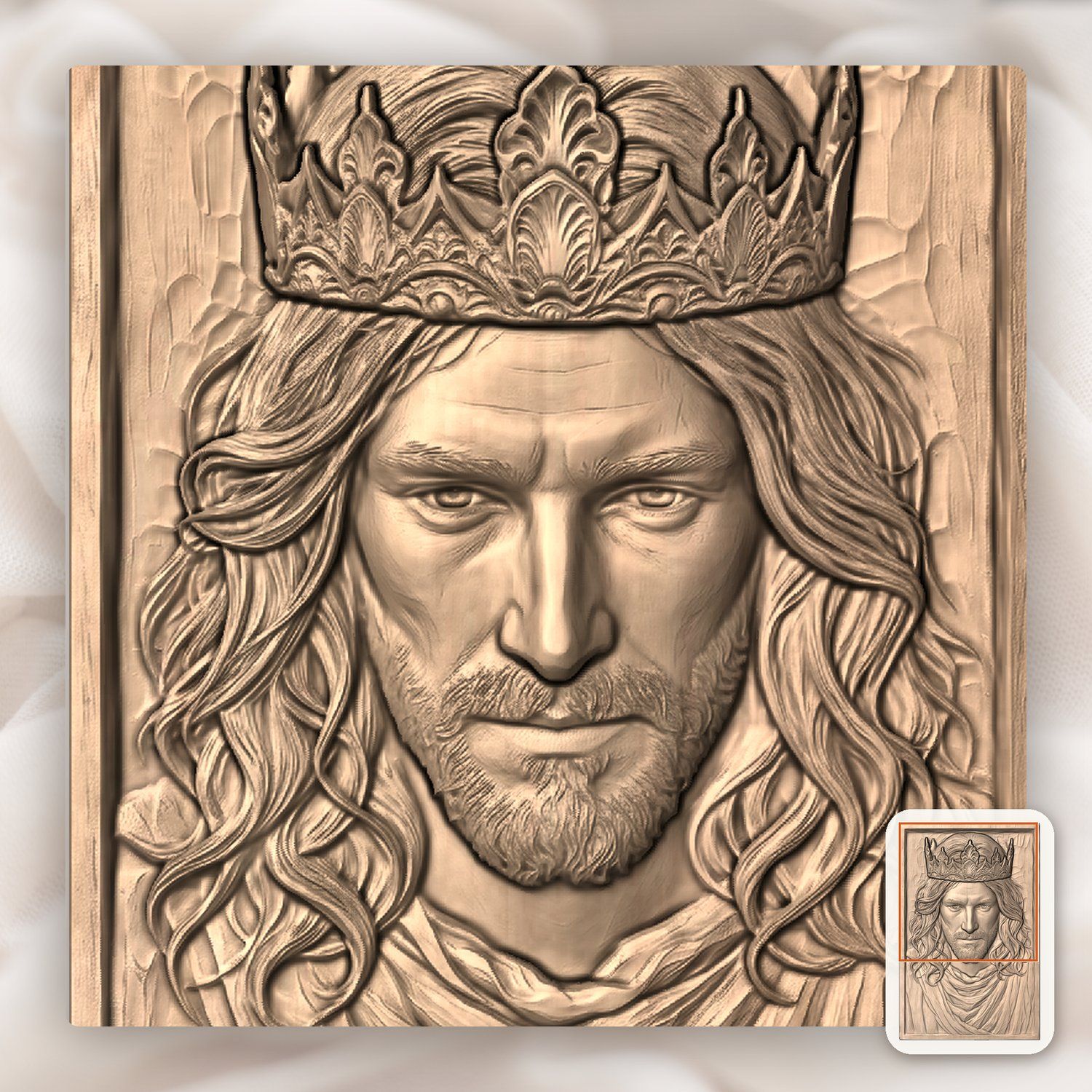 Jesus King of Kings CNC Relief STL bas-relief STL — view 7