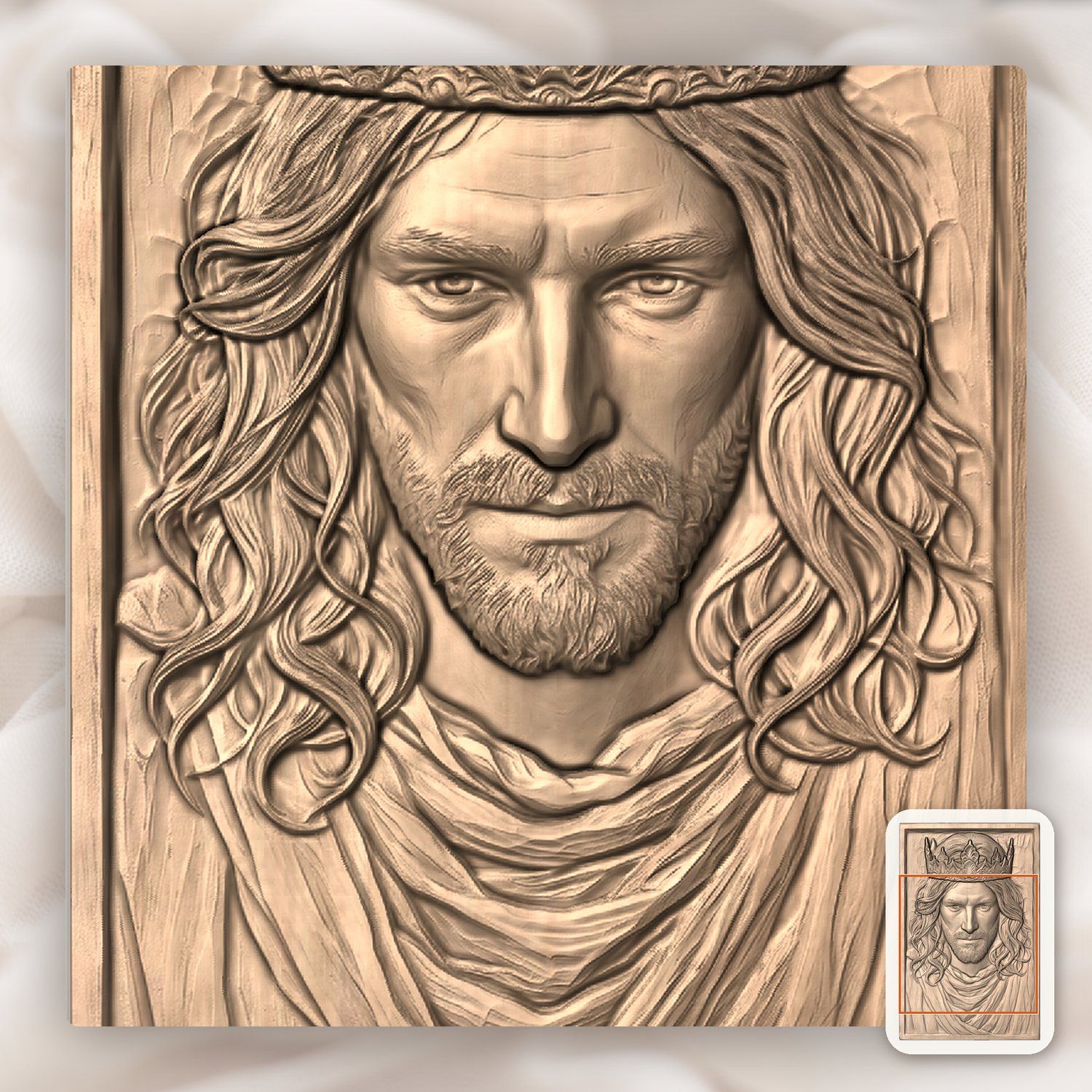 Jesus King of Kings CNC Relief STL bas-relief STL — view 8