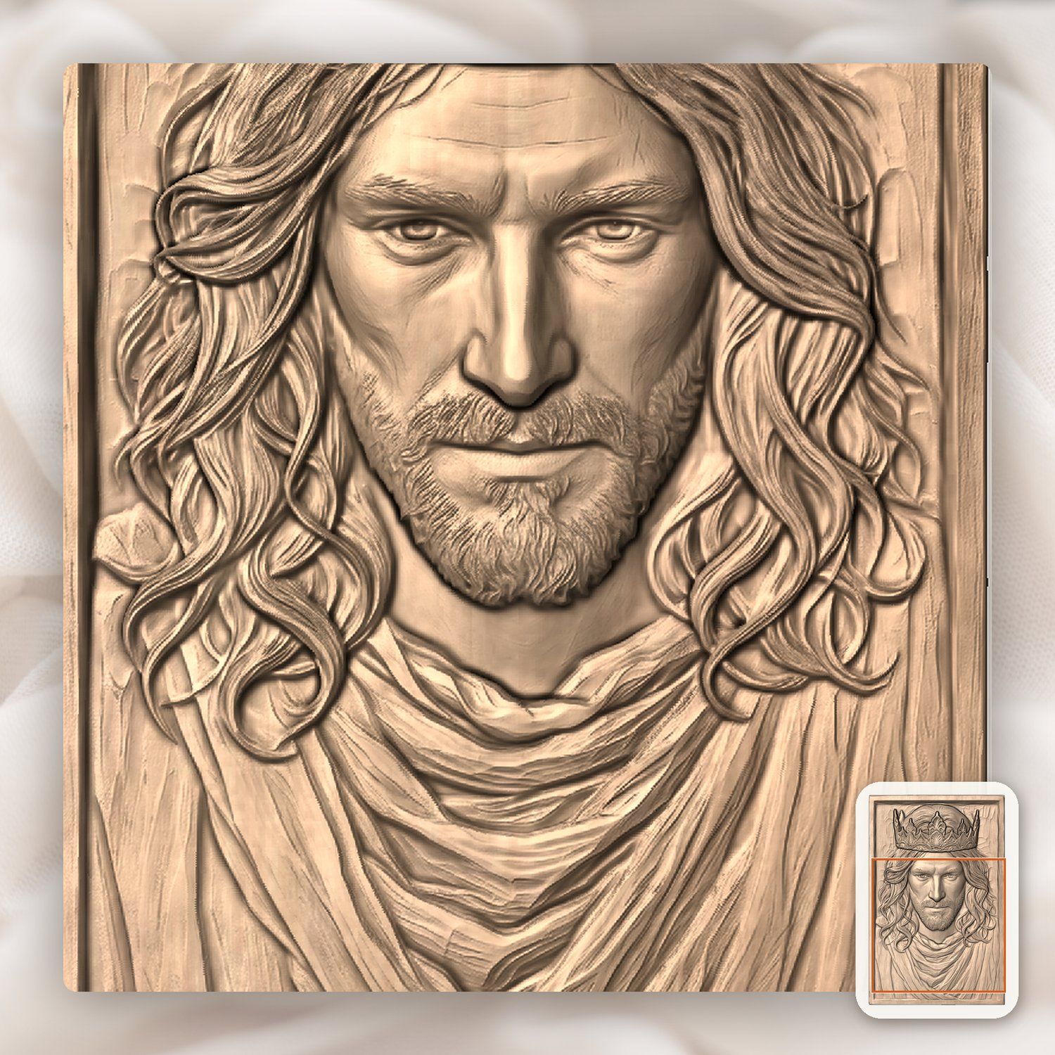 Jesus King of Kings CNC Relief STL bas-relief STL — view 9