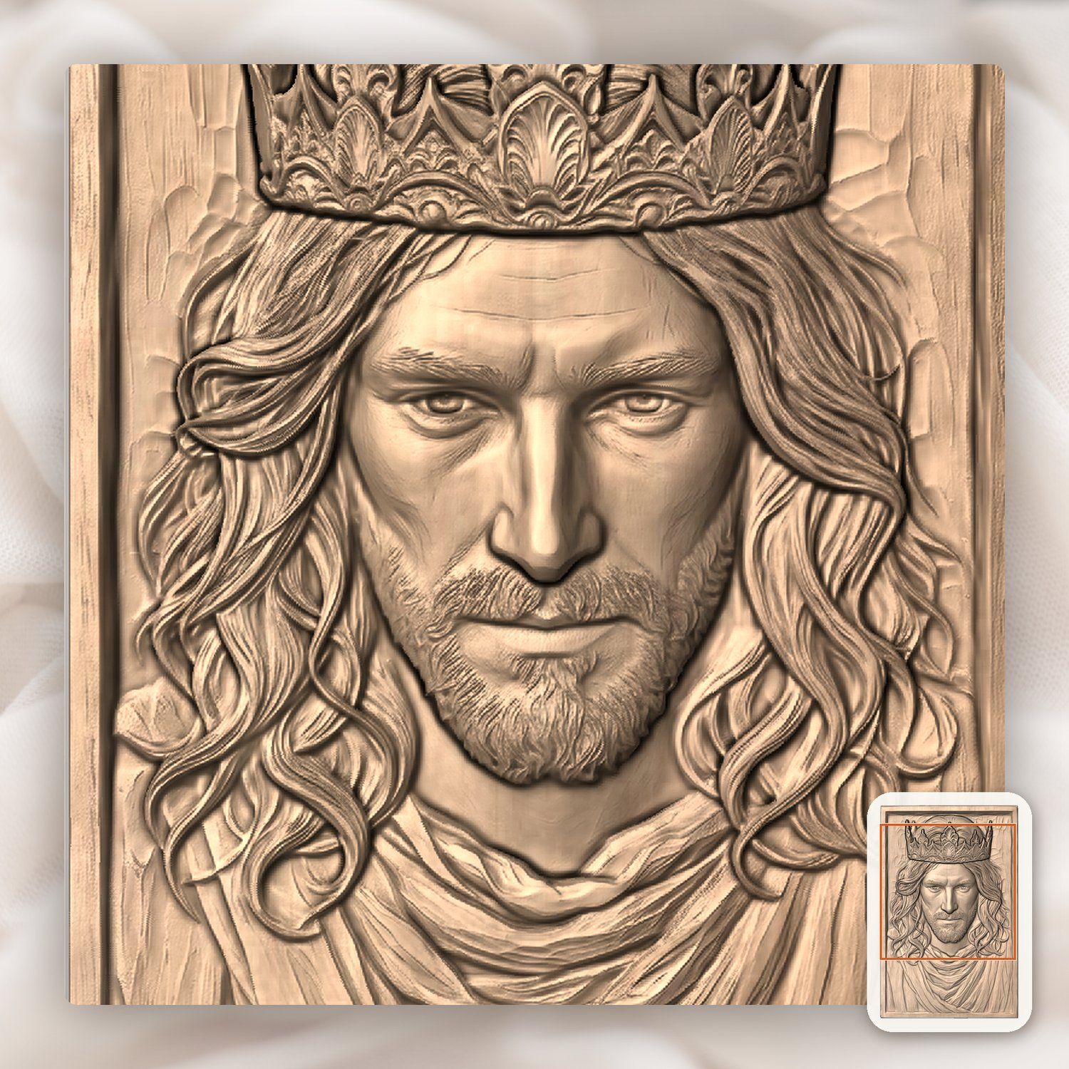 Jesus King of Kings CNC Relief STL bas-relief STL — view 10