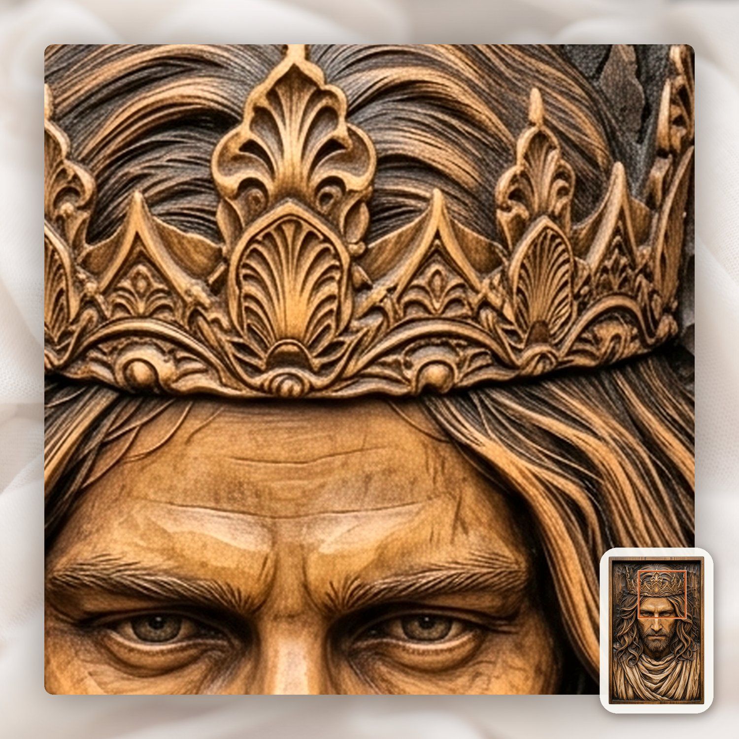 Jesus King of Kings CNC Relief STL bas-relief STL — view 11