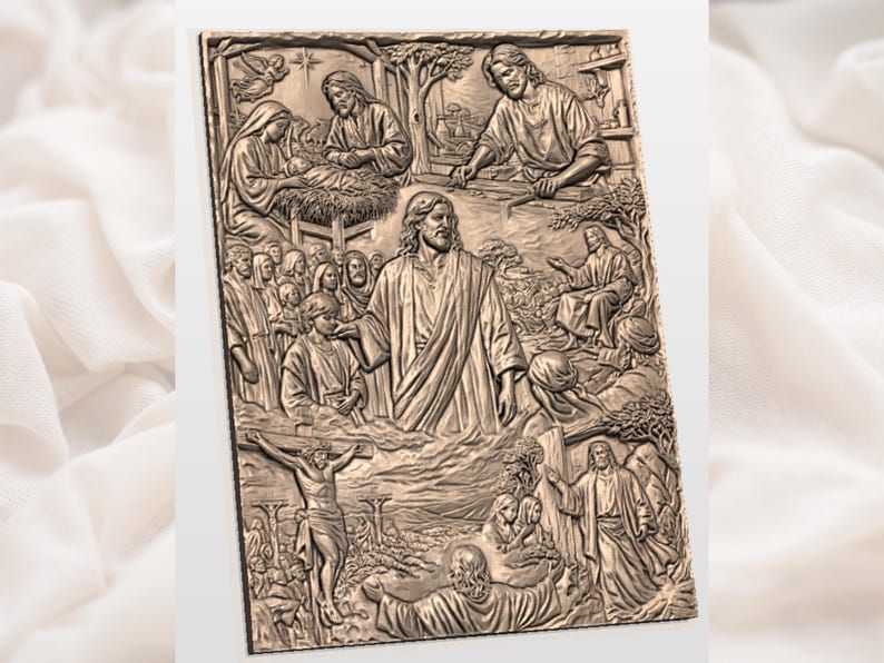 Life of Jesus Bas-Relief STL: Nativity to Crucifixion Panel bas-relief STL — view 2