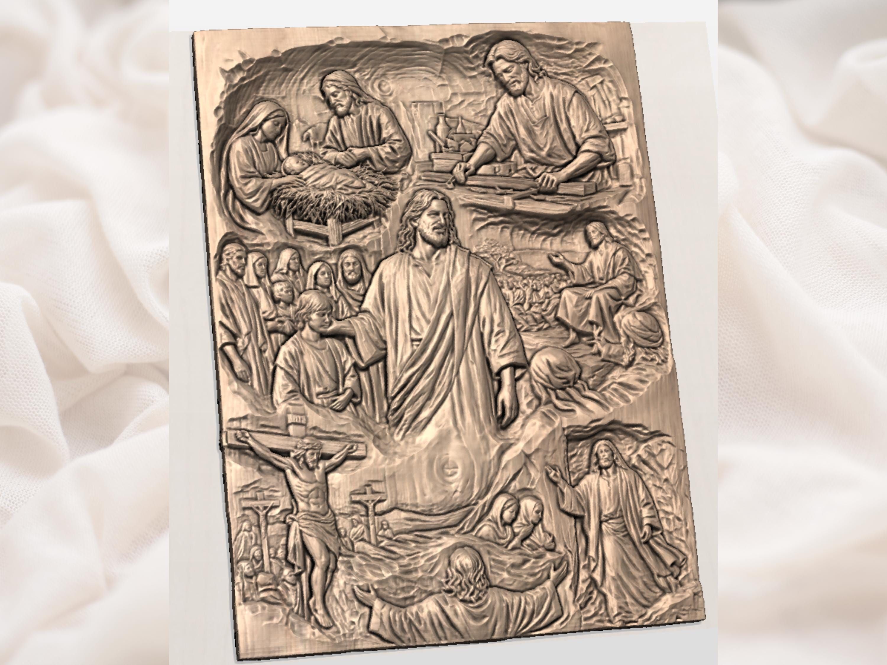 Life of Jesus Story Panel Bas-Relief STL for CNC Carving bas-relief STL — view 2
