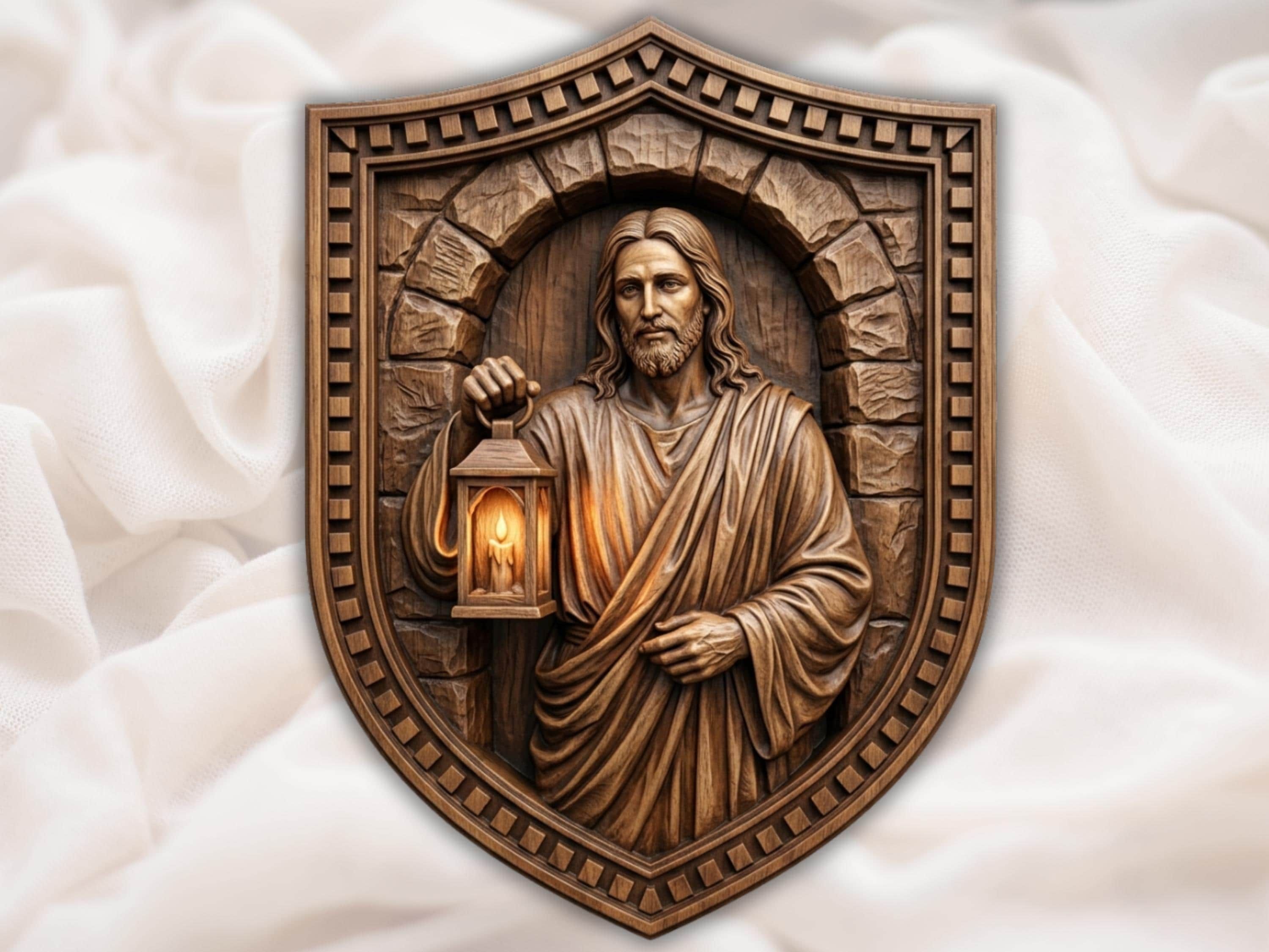 Jesus Light of the World Relief STL file for CNC router bas-relief STL file for CNC router, laser engraver & 3D printing