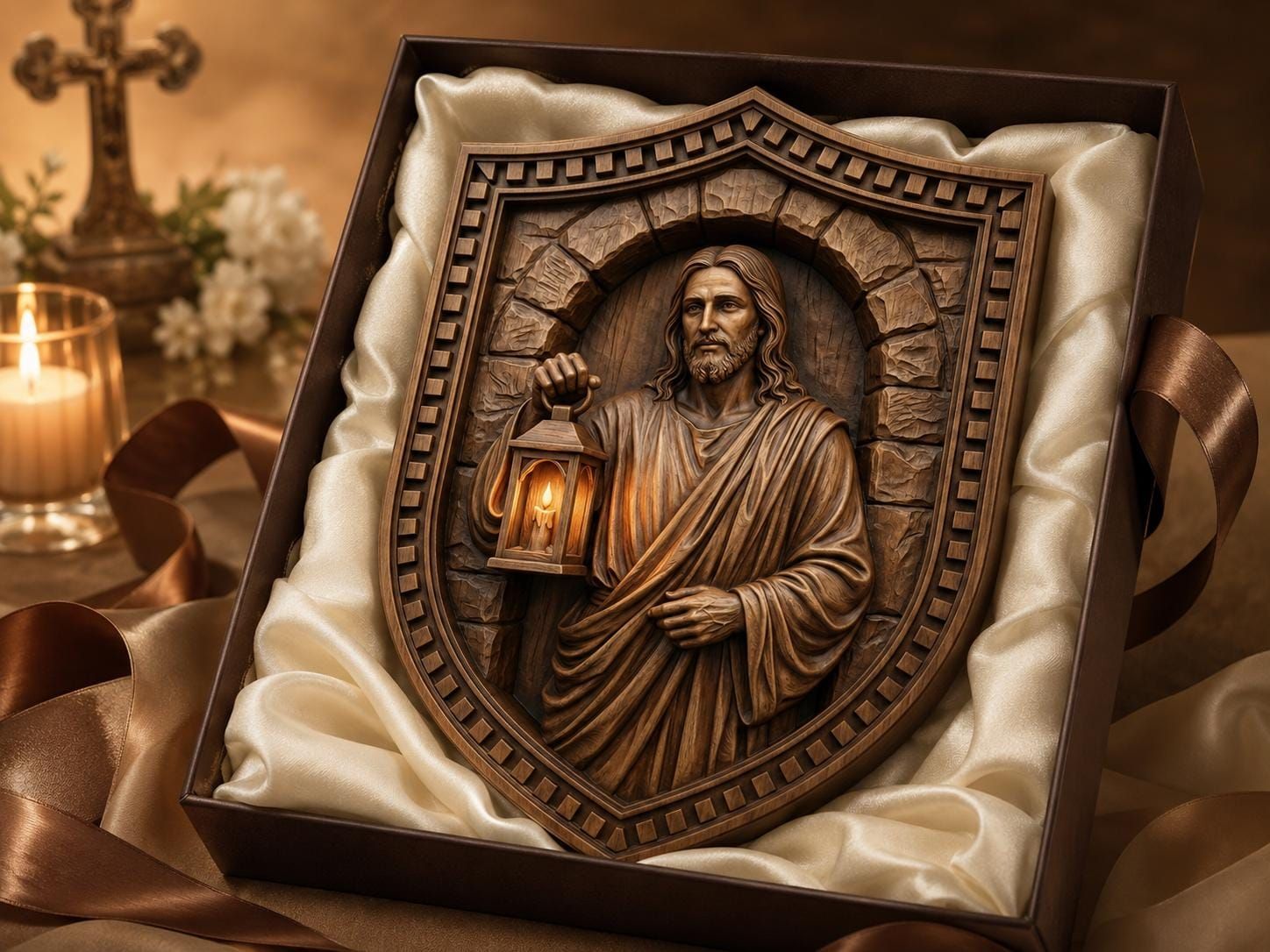 Jesus Light of the World Relief STL file for CNC router bas-relief STL — view 3