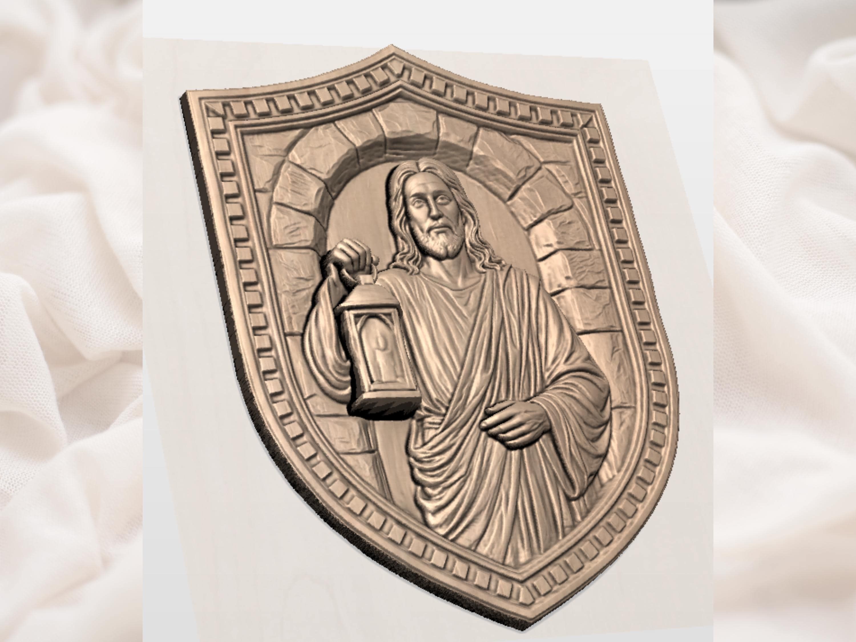 Jesus Light of the World Relief STL file for CNC router bas-relief STL — view 4