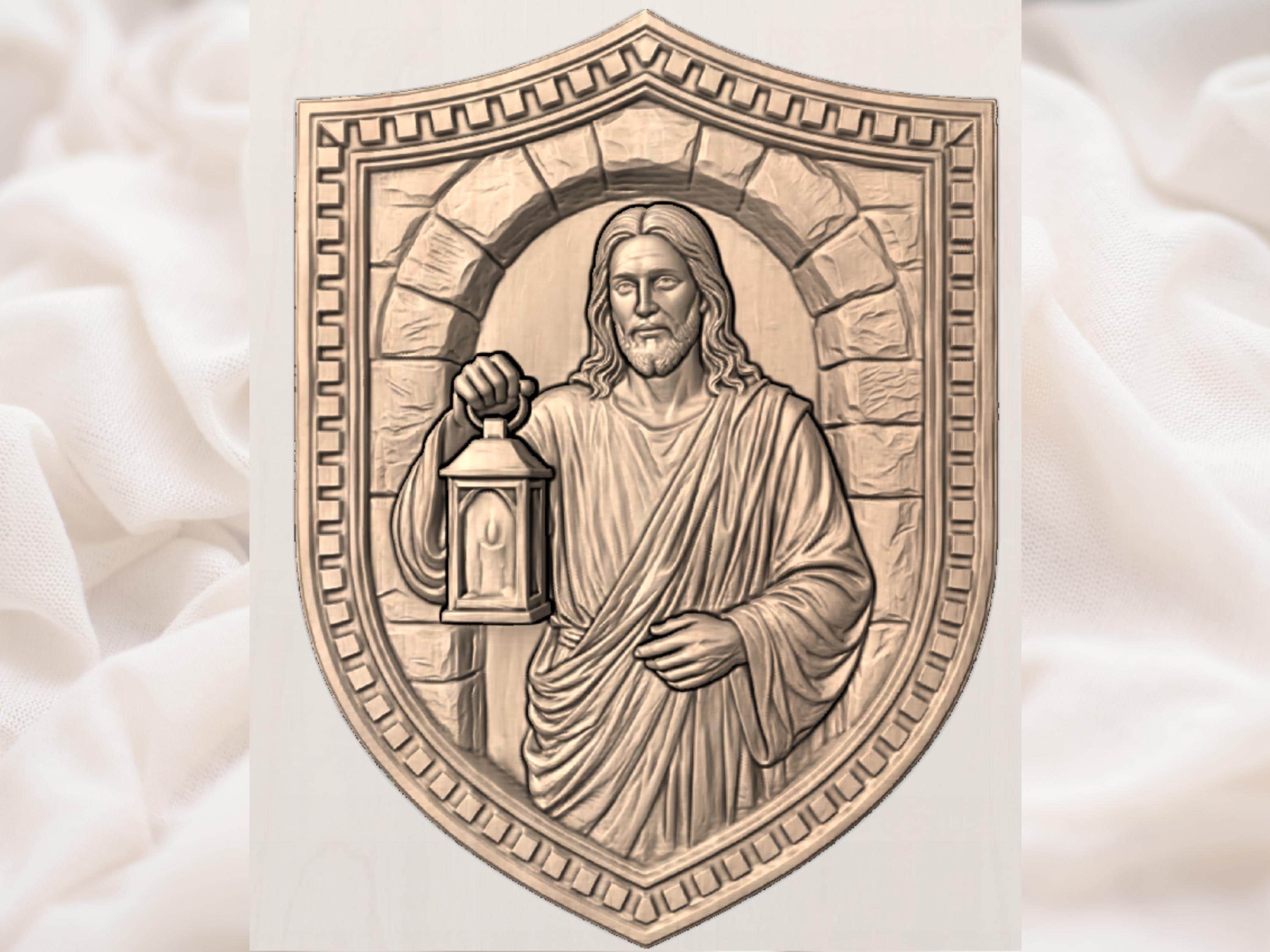 Jesus Light of the World Relief STL file for CNC router bas-relief STL — view 5