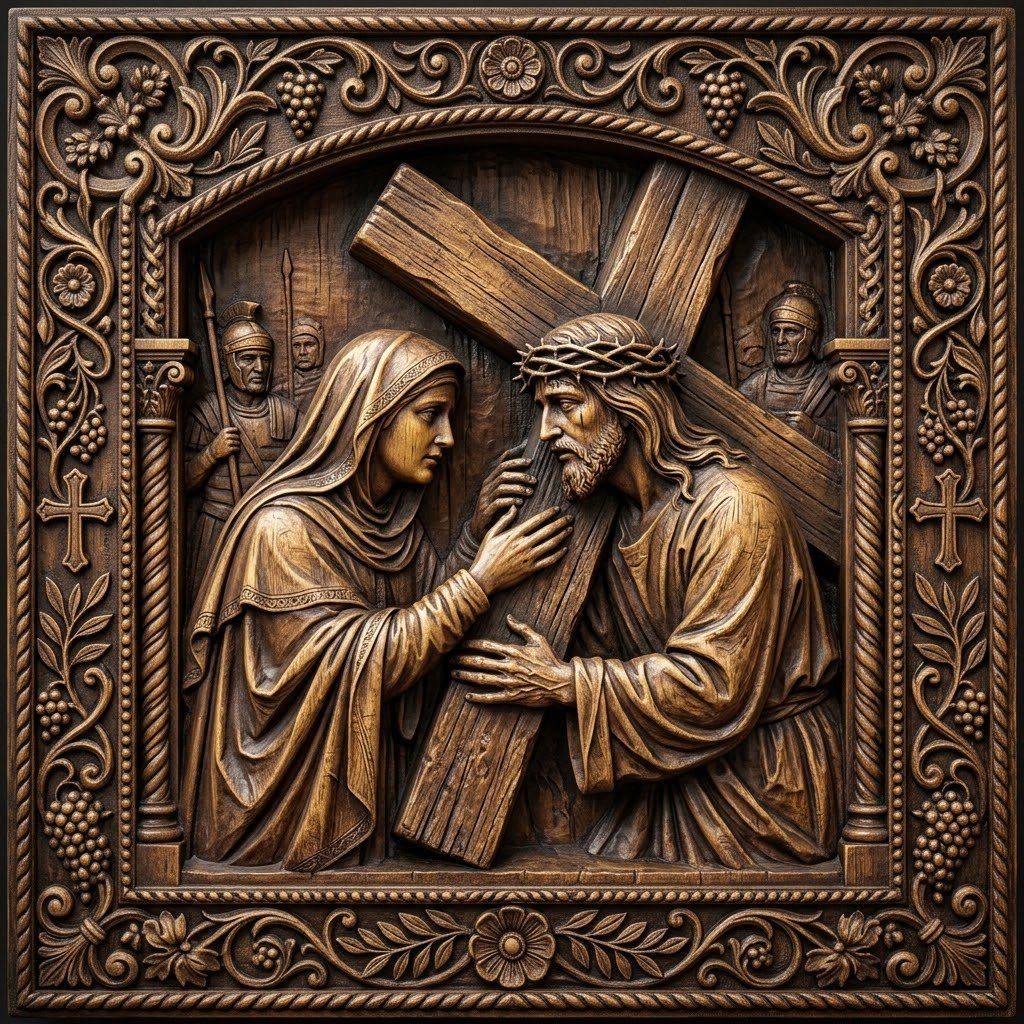 Jesus Meets His Mother STL bas-relief STL — view 12