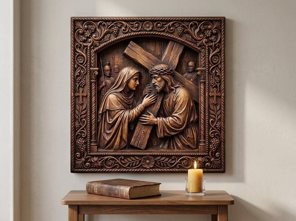 Jesus Meets His Mother STL bas-relief STL — view 15