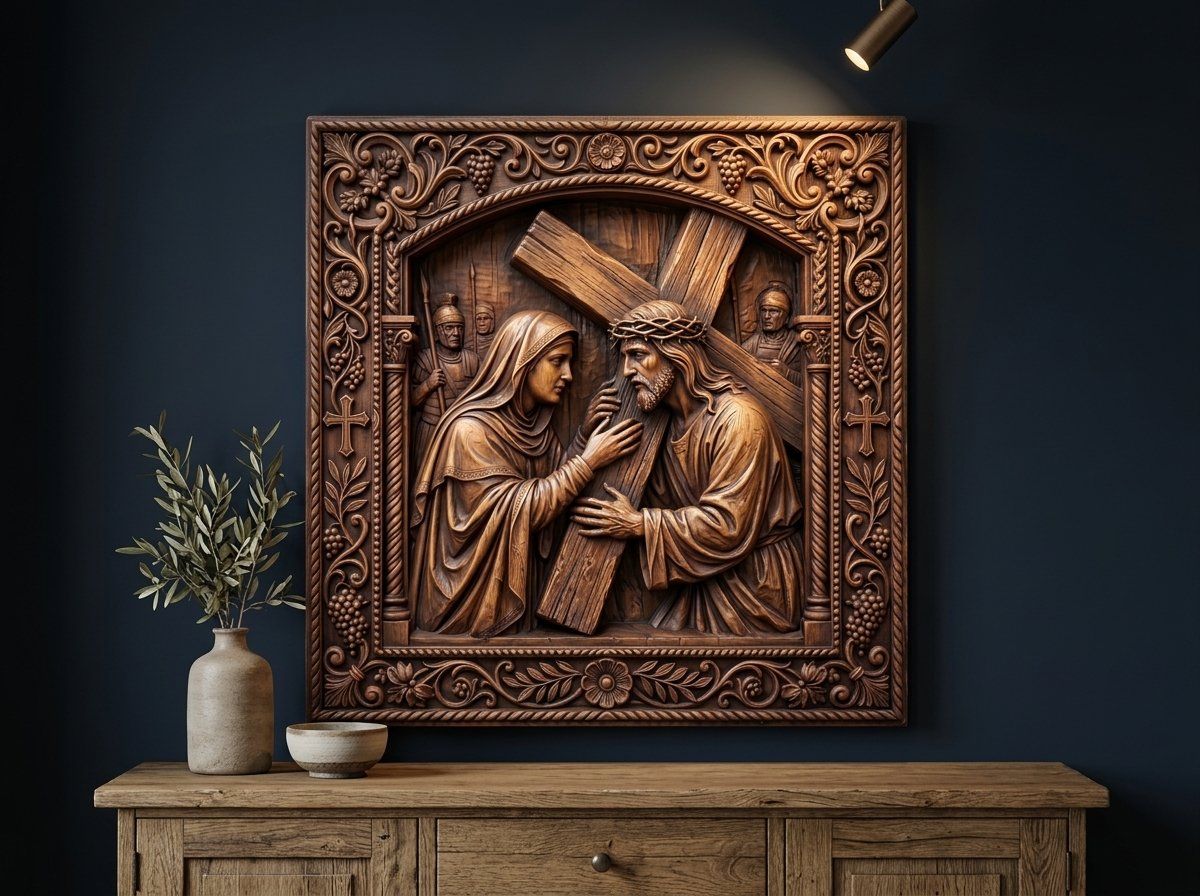 Jesus Meets His Mother STL bas-relief STL — view 16