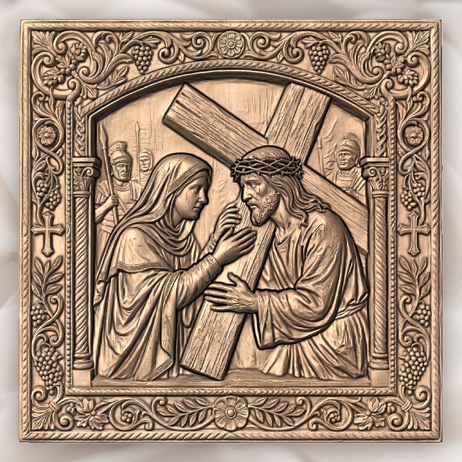 Jesus Meets His Mother STL bas-relief STL — view 3
