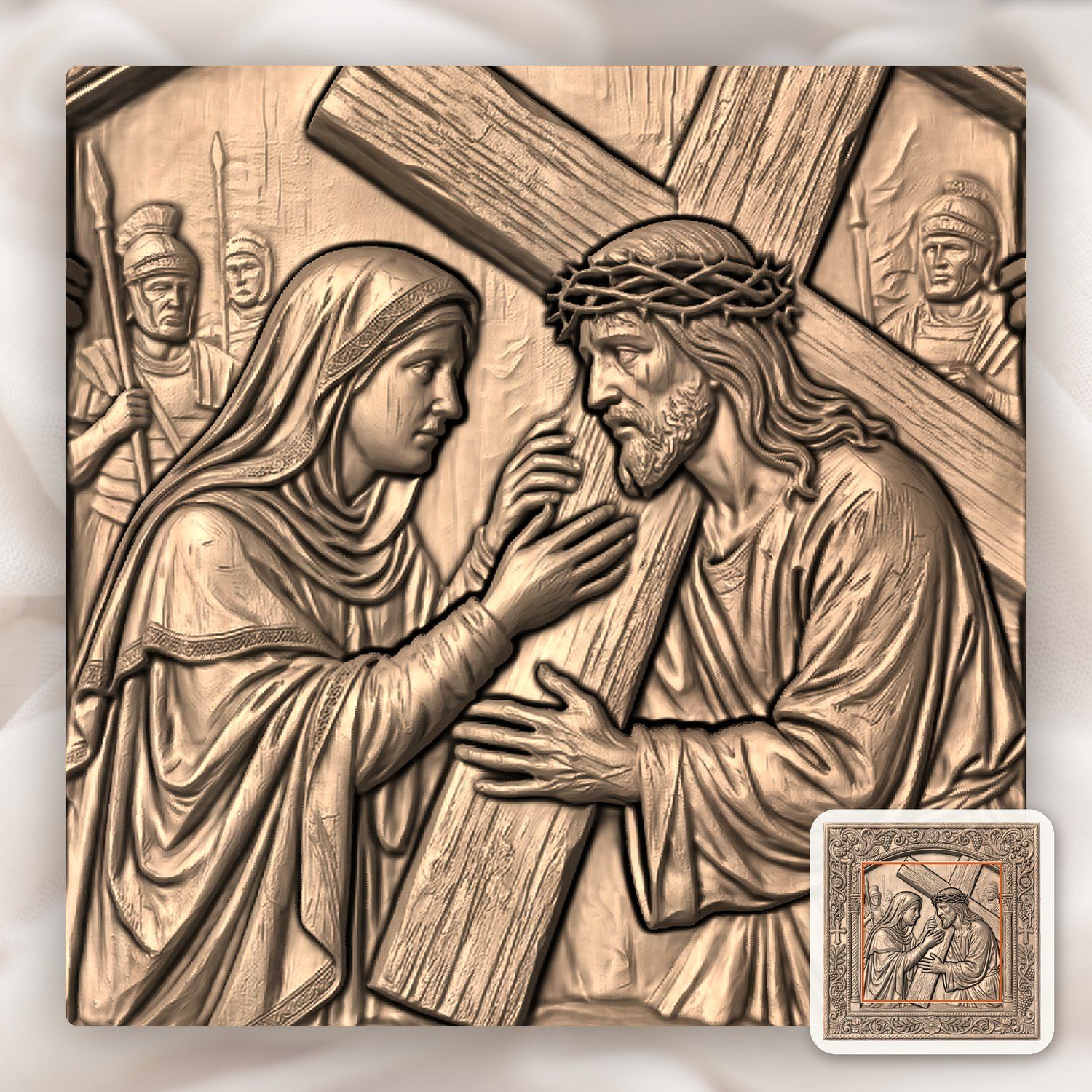 Jesus Meets His Mother STL bas-relief STL — view 5