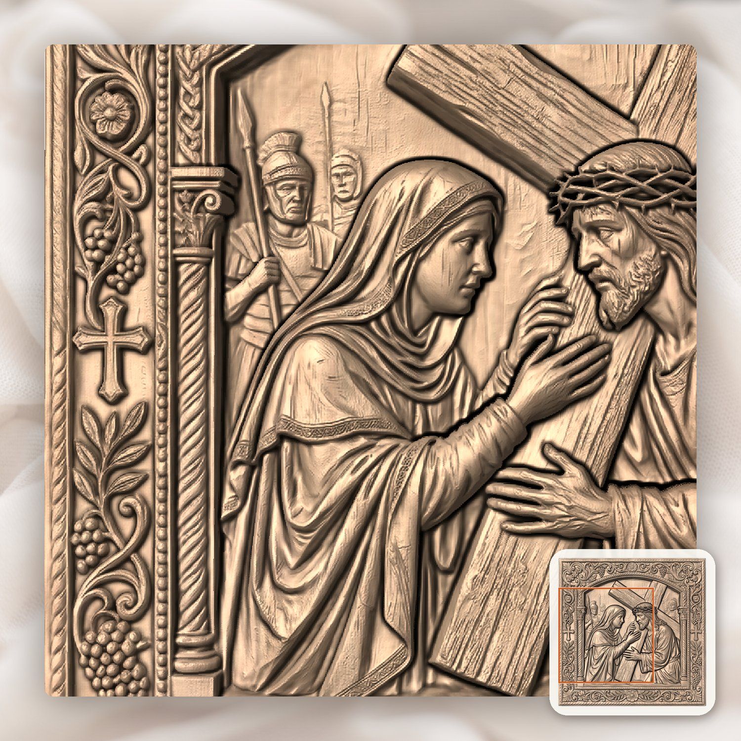 Jesus Meets His Mother STL bas-relief STL — view 6