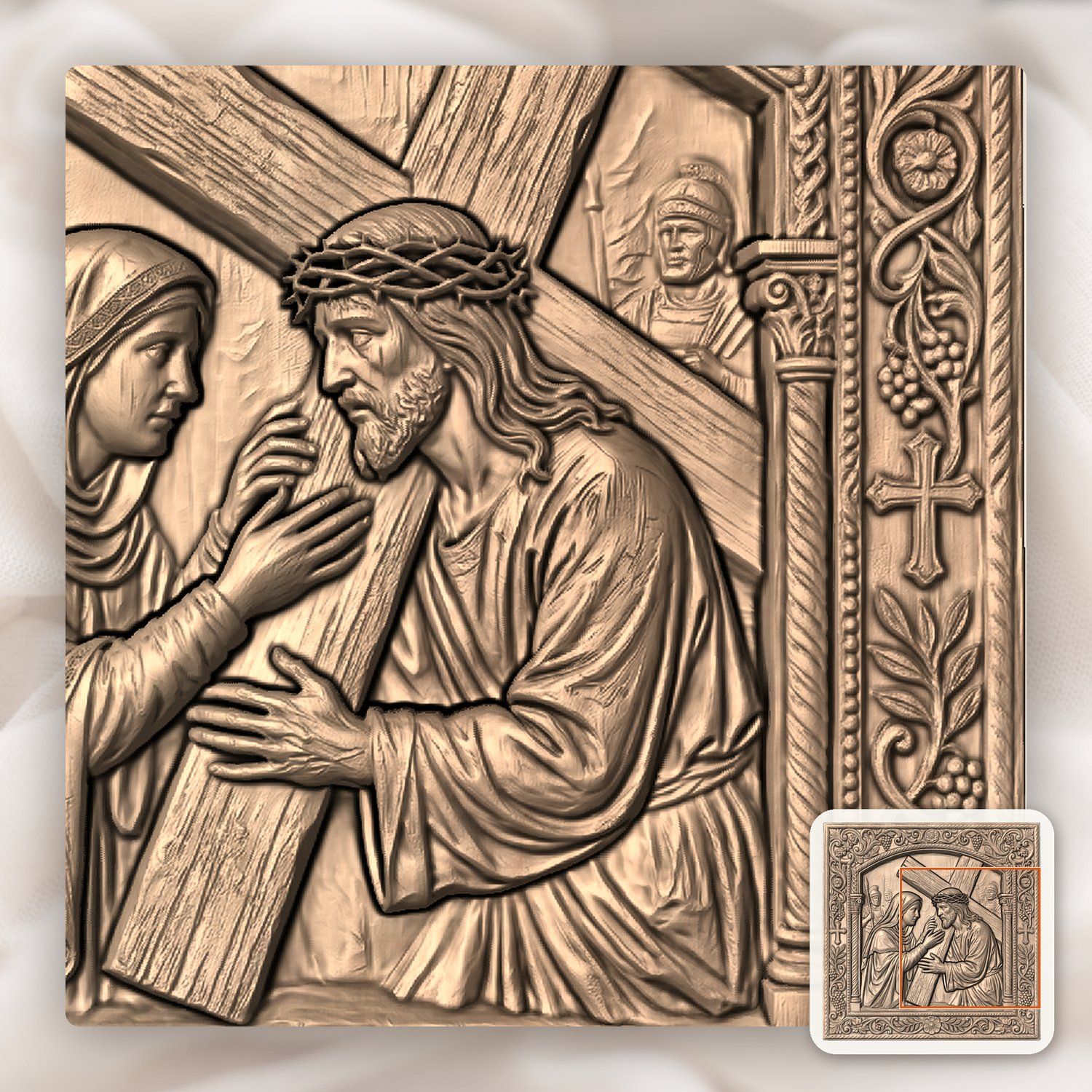 Jesus Meets His Mother STL bas-relief STL — view 7