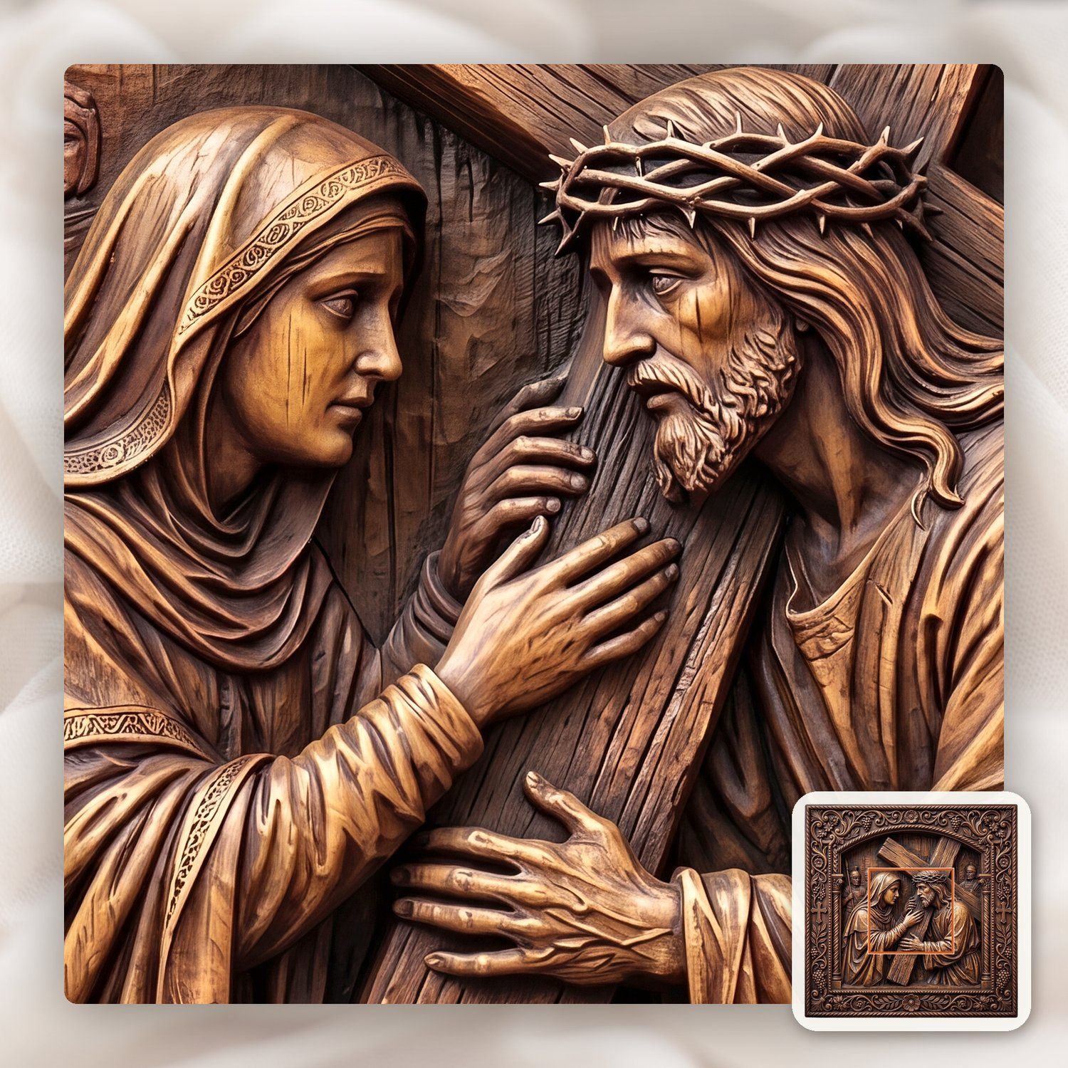 Jesus Meets His Mother STL bas-relief STL — view 9