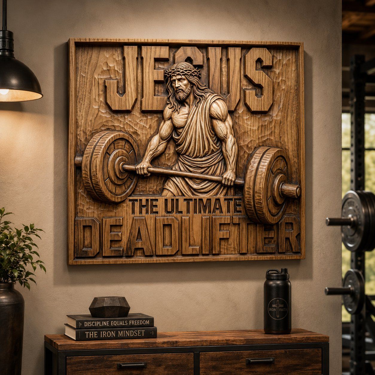 Jesus The Ultimate Deadlifter Strength CNC Relief STL bas-relief STL — view 5