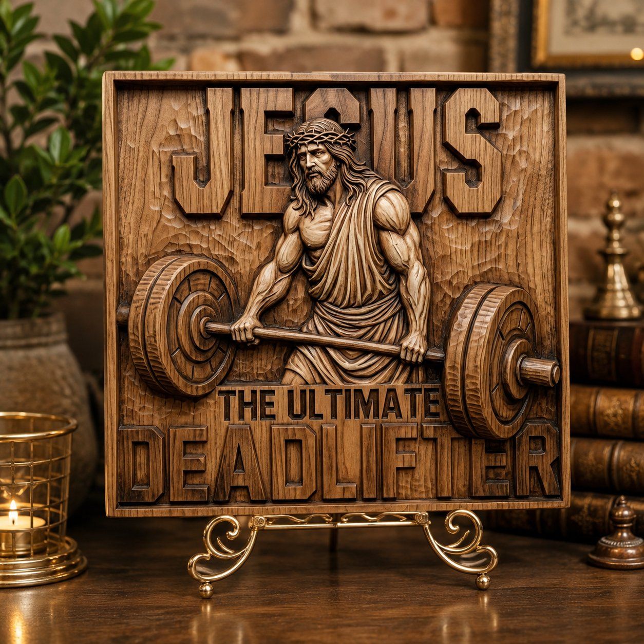 Jesus The Ultimate Deadlifter Strength CNC Relief STL bas-relief STL — view 6