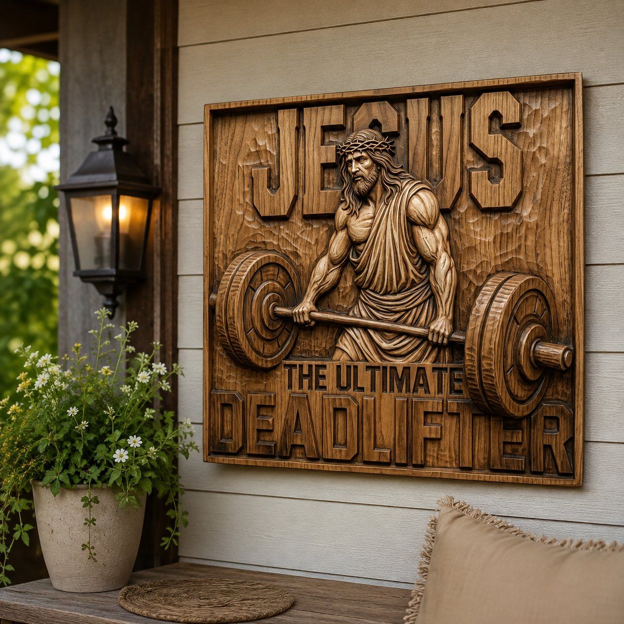 Jesus The Ultimate Deadlifter Strength CNC Relief STL bas-relief STL — view 7