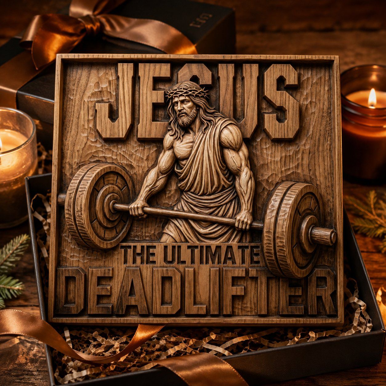 Jesus The Ultimate Deadlifter Strength CNC Relief STL bas-relief STL — view 8