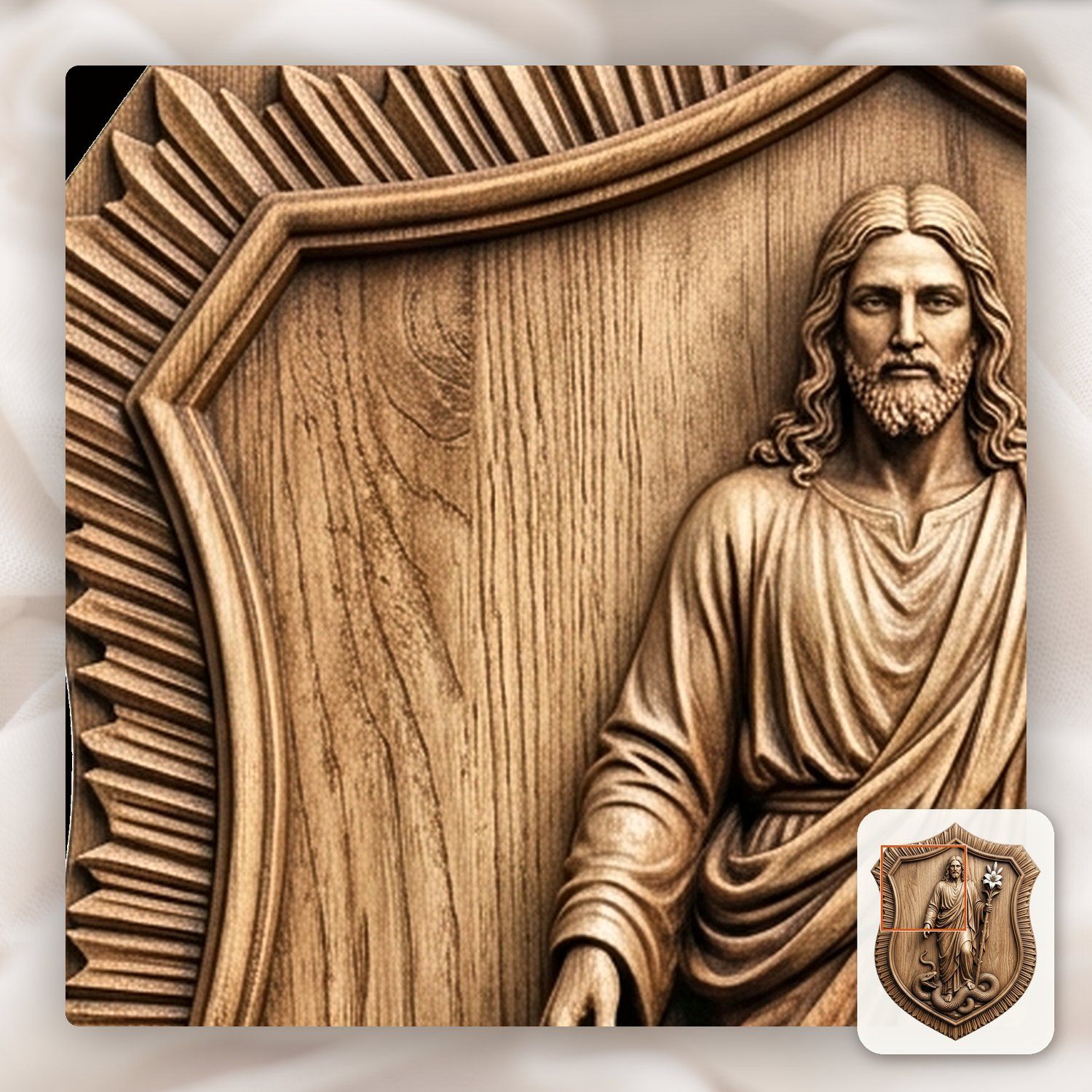 Jesus Victory Over Evil Shield CNC Relief STL bas-relief STL — view 12