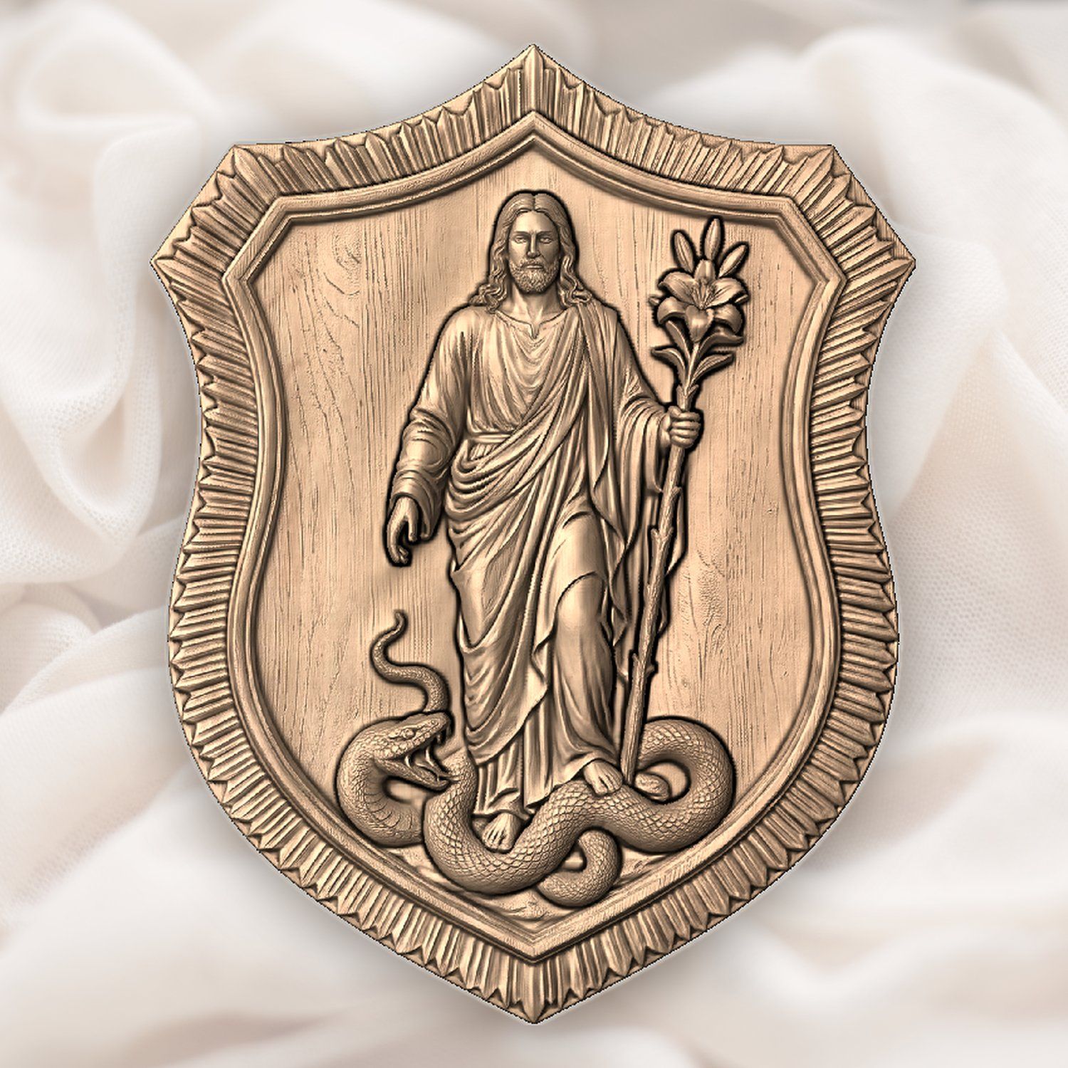 Jesus Victory Over Evil Shield CNC Relief STL bas-relief STL — view 4