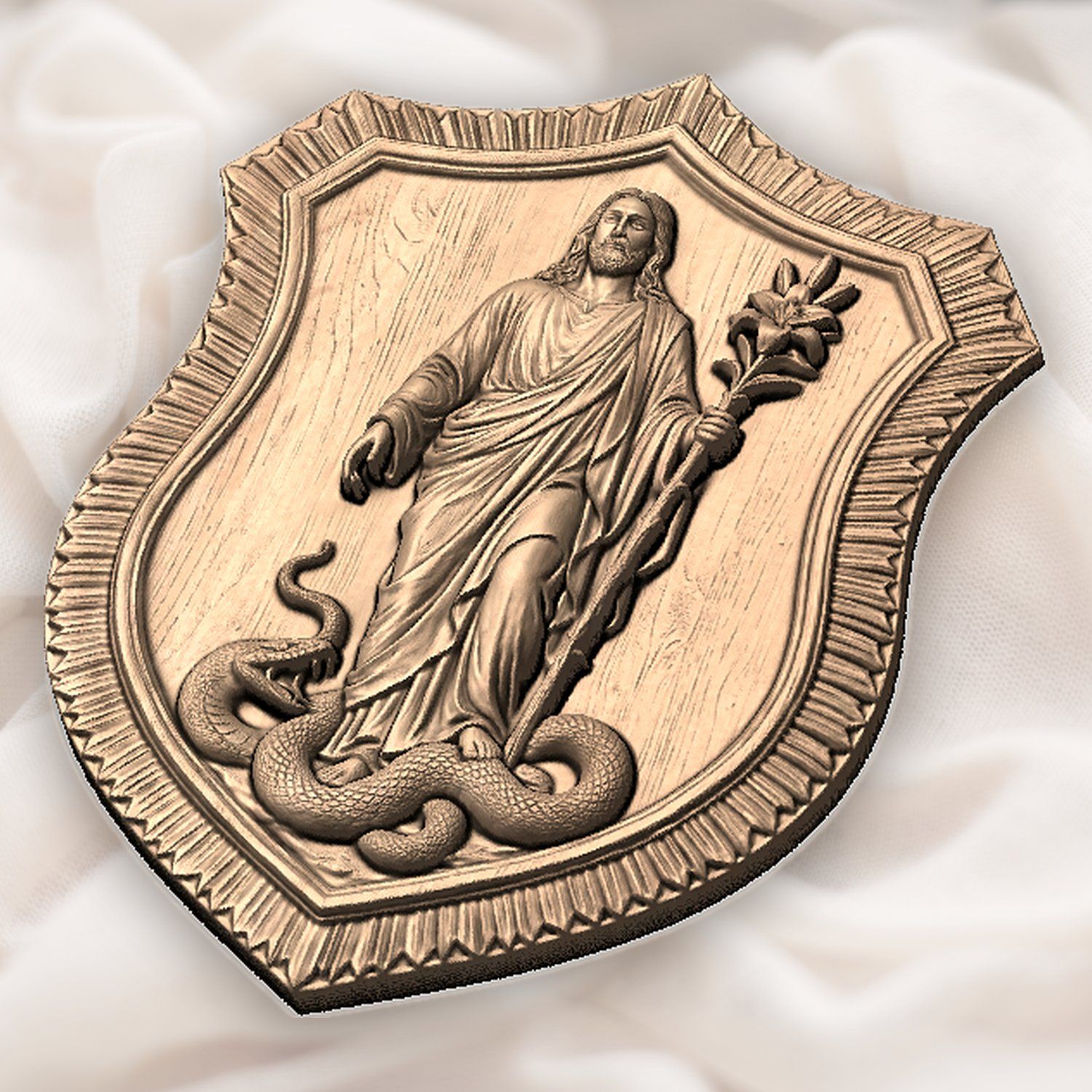 Jesus Victory Over Evil Shield CNC Relief STL bas-relief STL — view 5