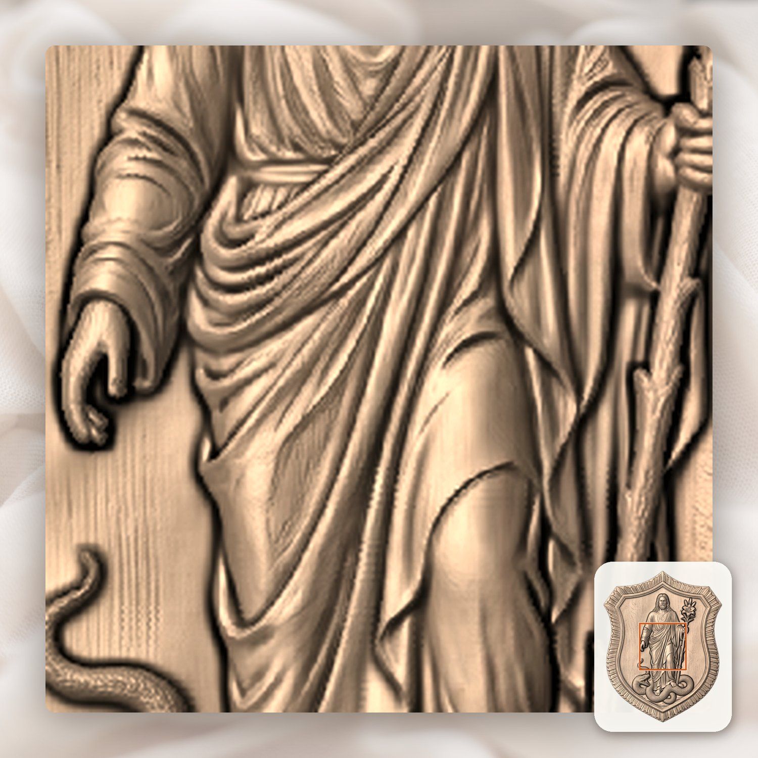 Jesus Victory Over Evil Shield CNC Relief STL bas-relief STL — view 7