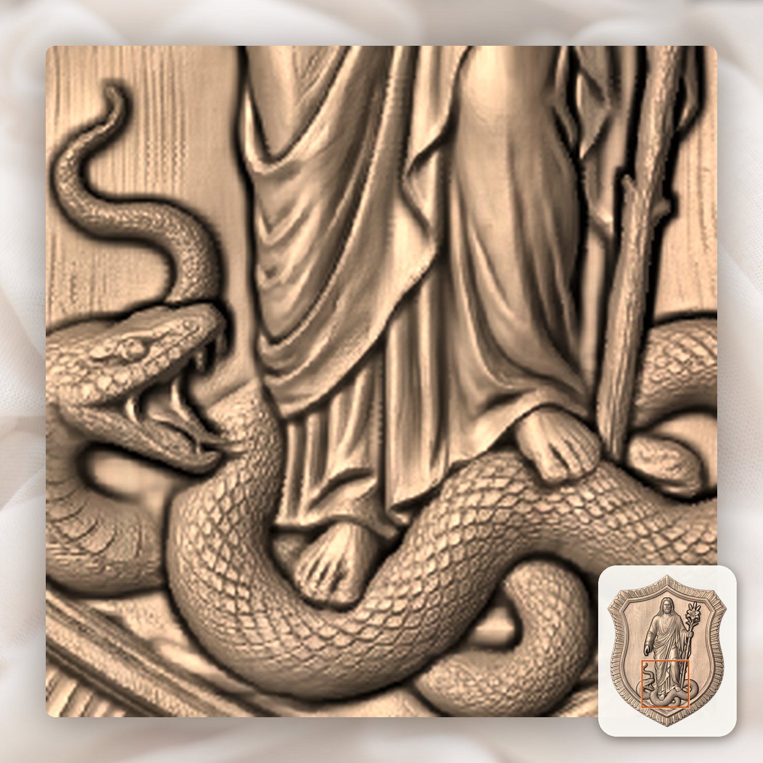 Jesus Victory Over Evil Shield CNC Relief STL bas-relief STL — view 8