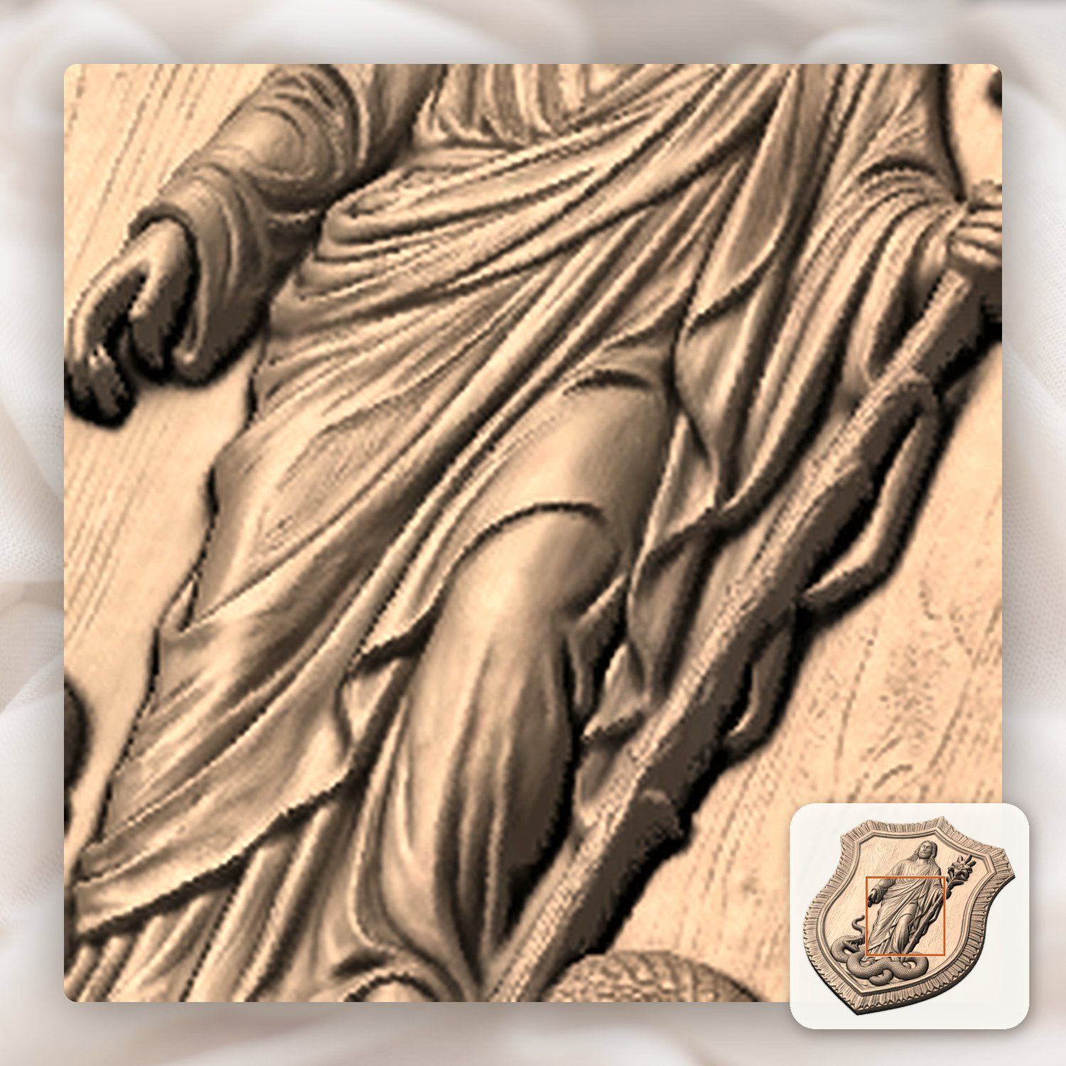 Jesus Victory Over Evil Shield CNC Relief STL bas-relief STL — view 9