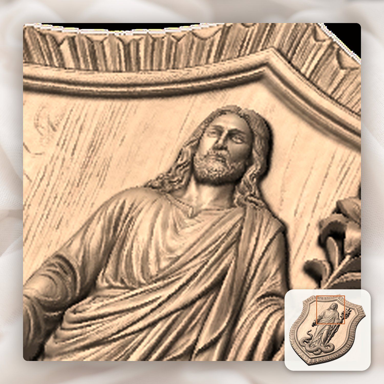Jesus Victory Over Evil Shield CNC Relief STL bas-relief STL — view 10