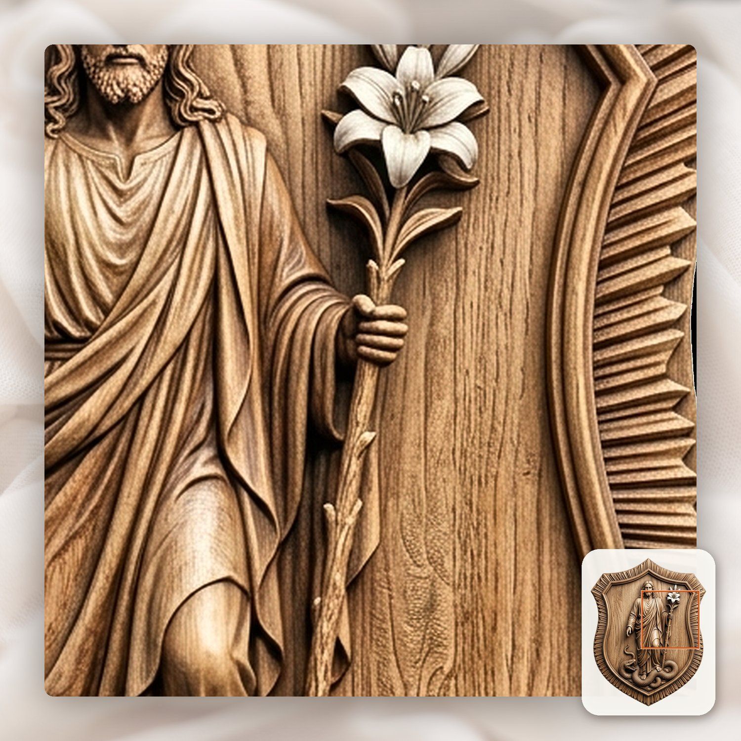 Jesus Victory Over Evil Shield CNC Relief STL bas-relief STL — view 11