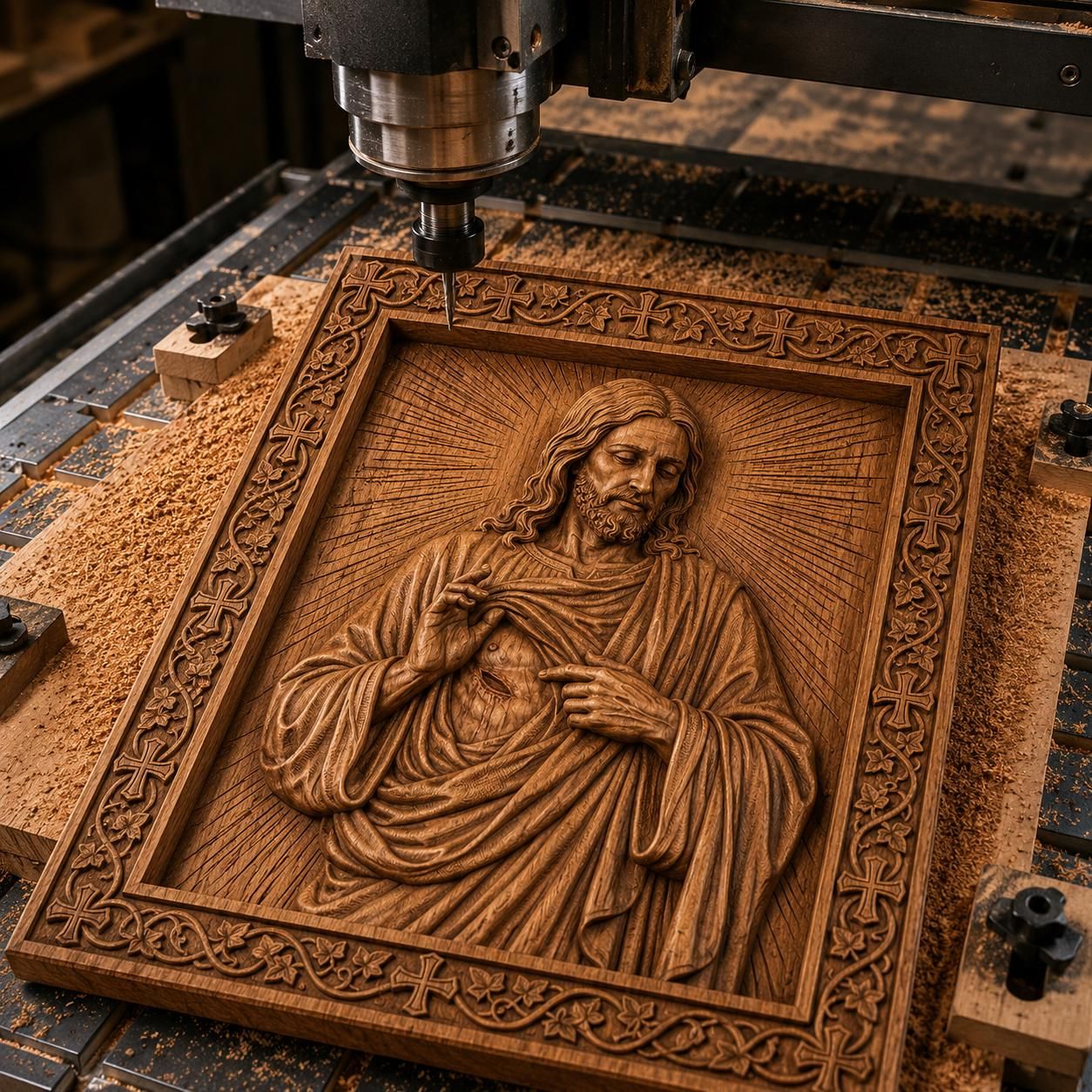Jesus Wounded Side Relief bas-relief STL — view 10