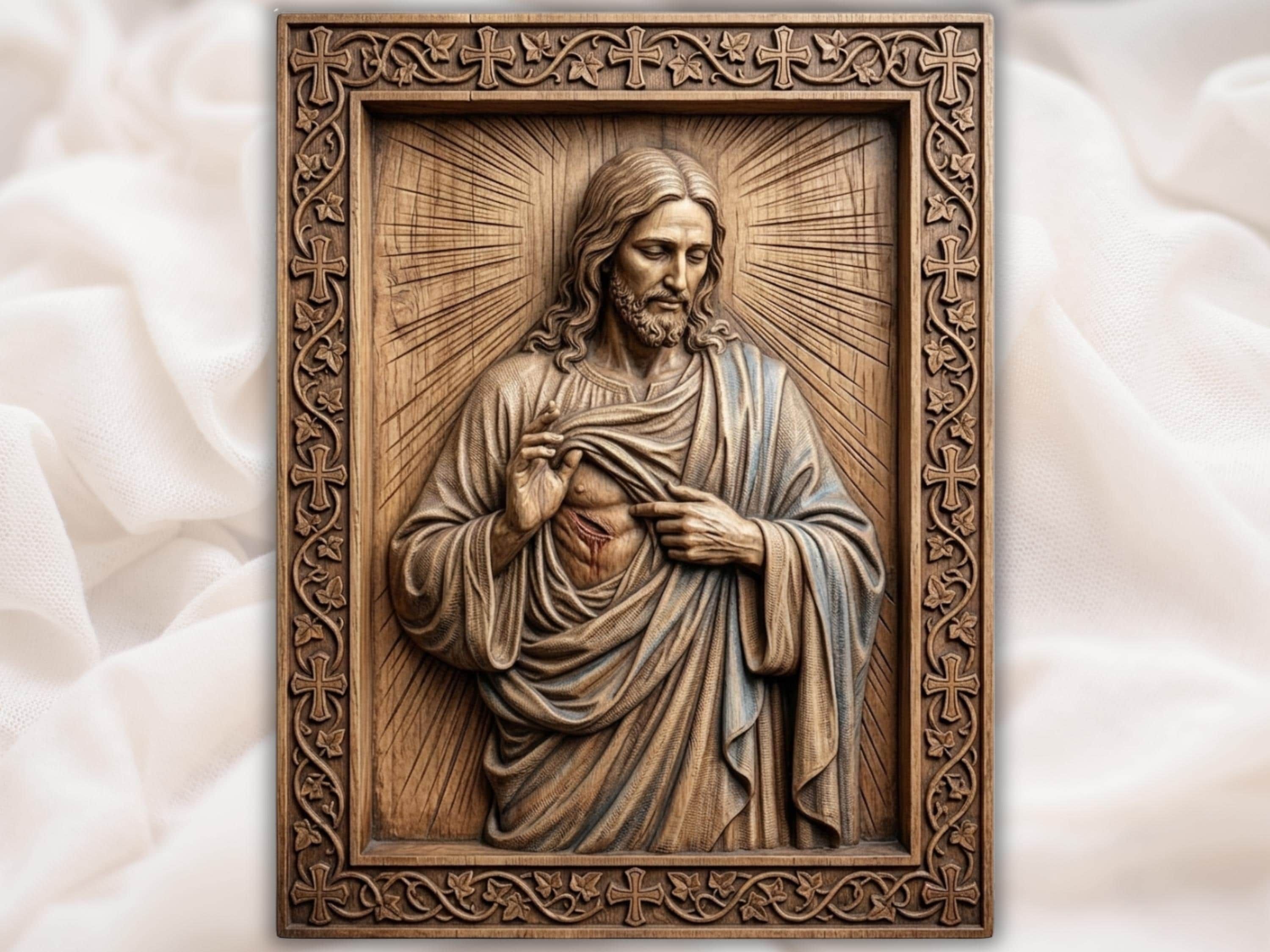 Jesus Wounded Side Relief bas-relief STL — view 2