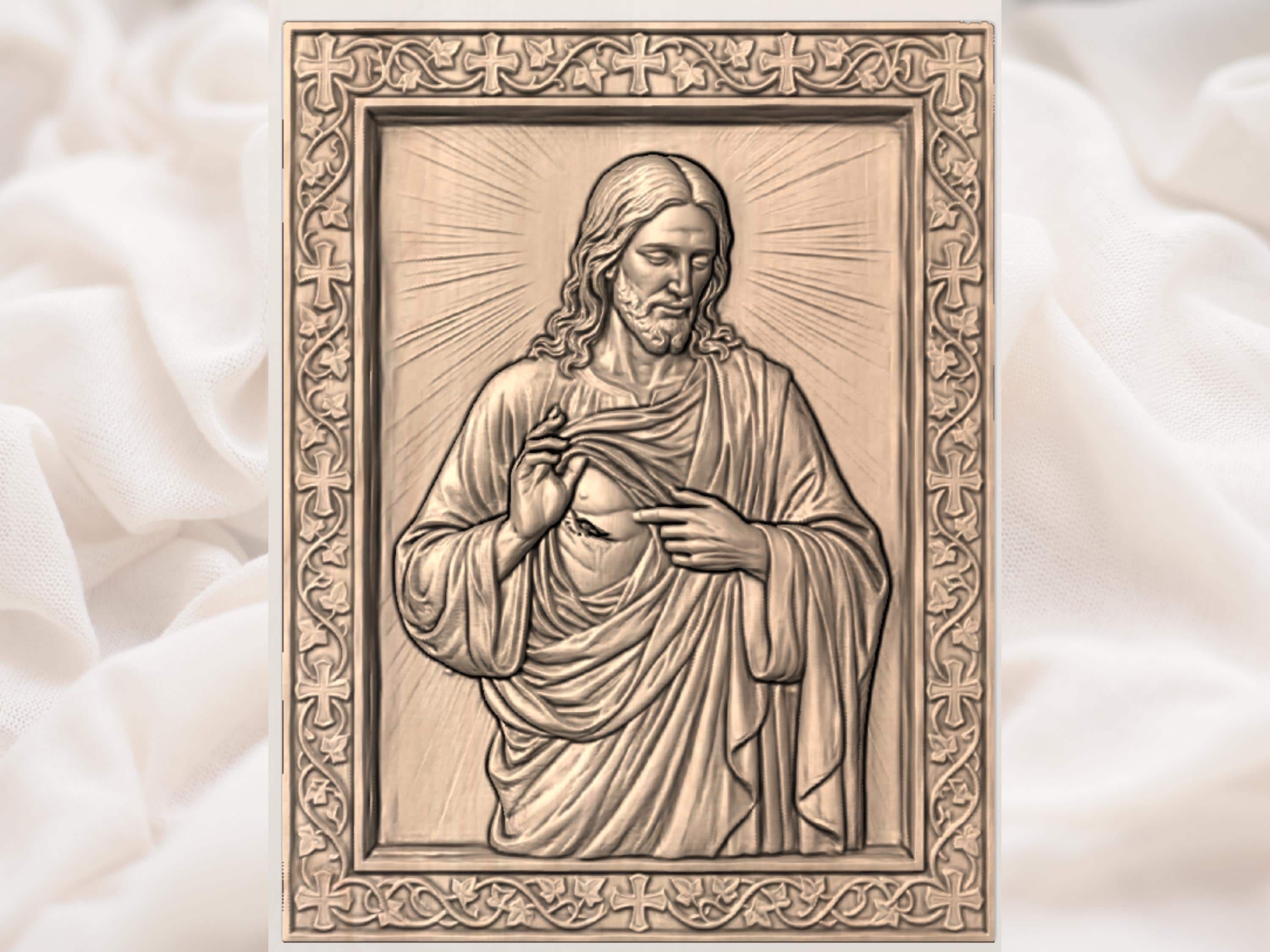 Jesus Wounded Side Relief bas-relief STL — view 5