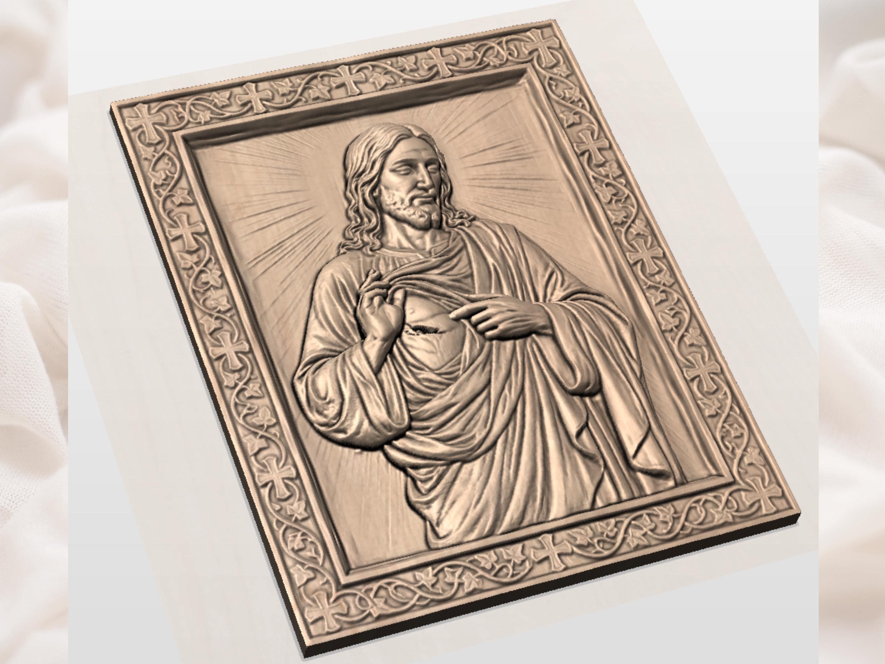 Jesus Wounded Side Relief bas-relief STL — view 6
