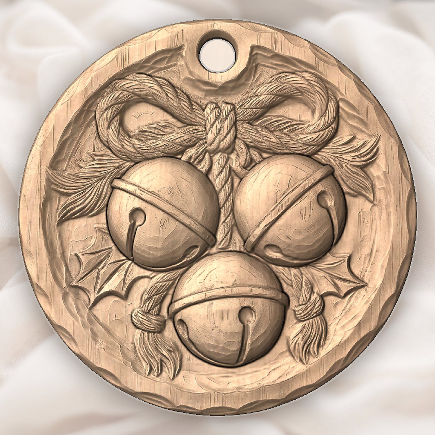Jingle Bell Cluster Ornament CNC Relief STL bas-relief STL — view 5