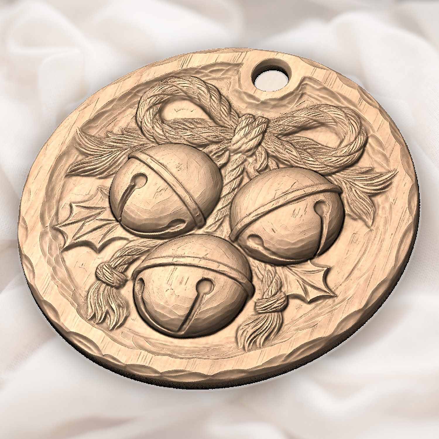 Jingle Bell Cluster Ornament CNC Relief STL bas-relief STL — view 6