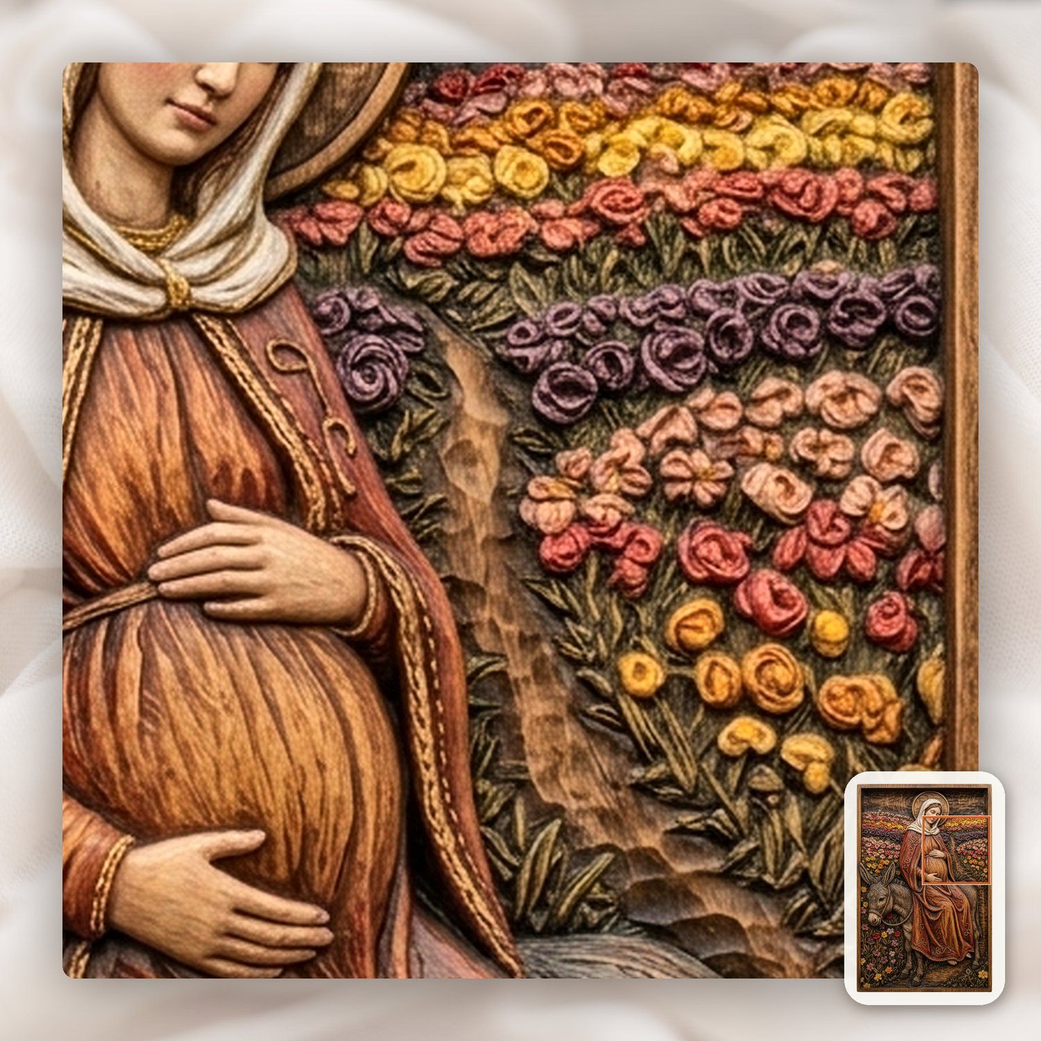 Journey to Bethlehem Mary CNC Relief STL bas-relief STL — view 11