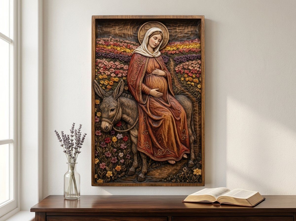 Journey to Bethlehem Mary CNC Relief STL bas-relief STL — view 12