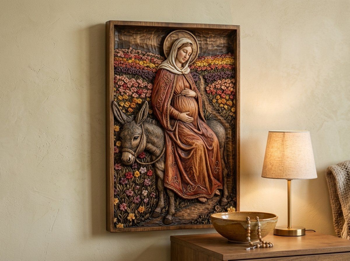 Journey to Bethlehem Mary CNC Relief STL bas-relief STL — view 13