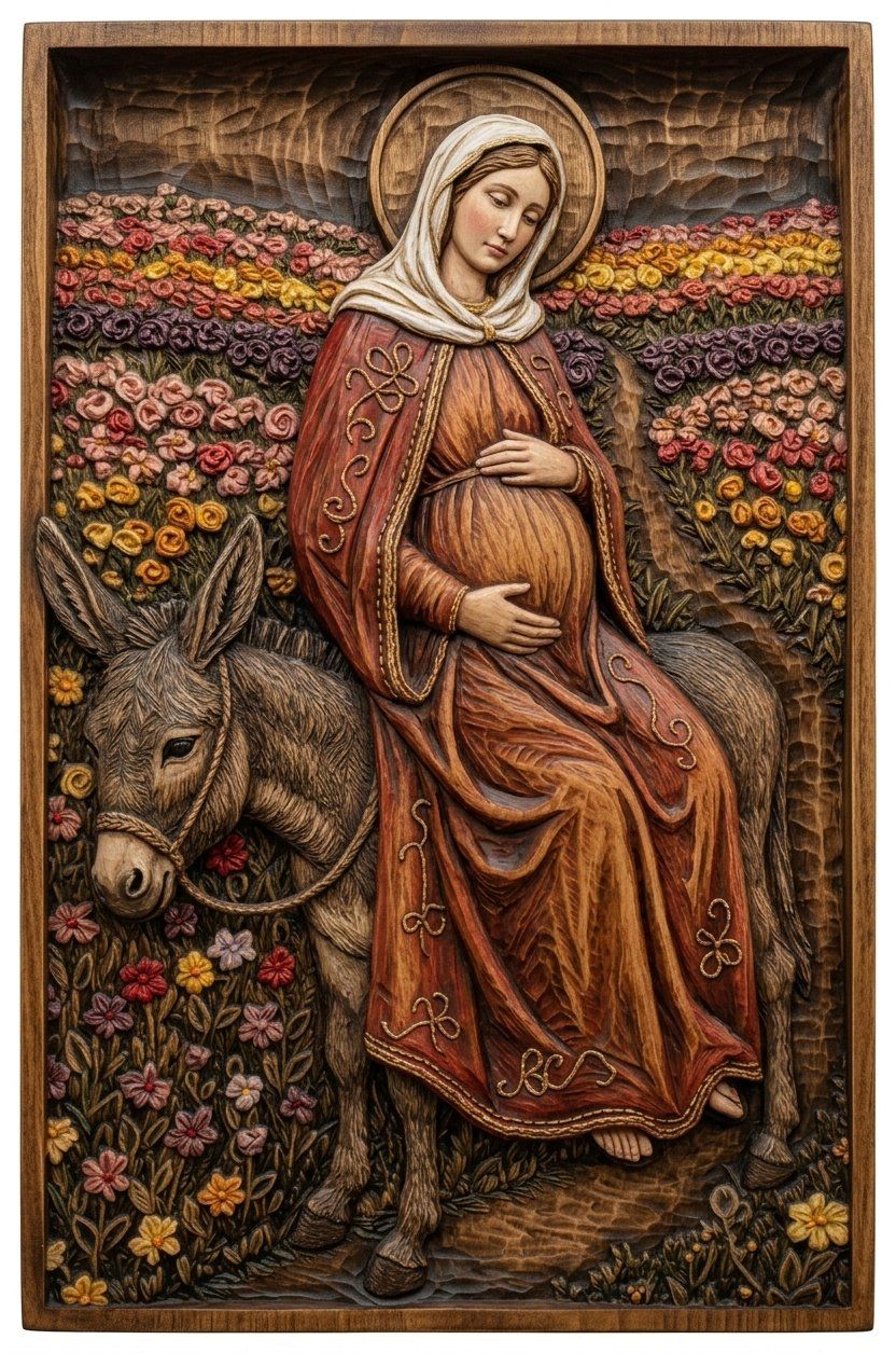Journey to Bethlehem Mary CNC Relief STL bas-relief STL — view 14