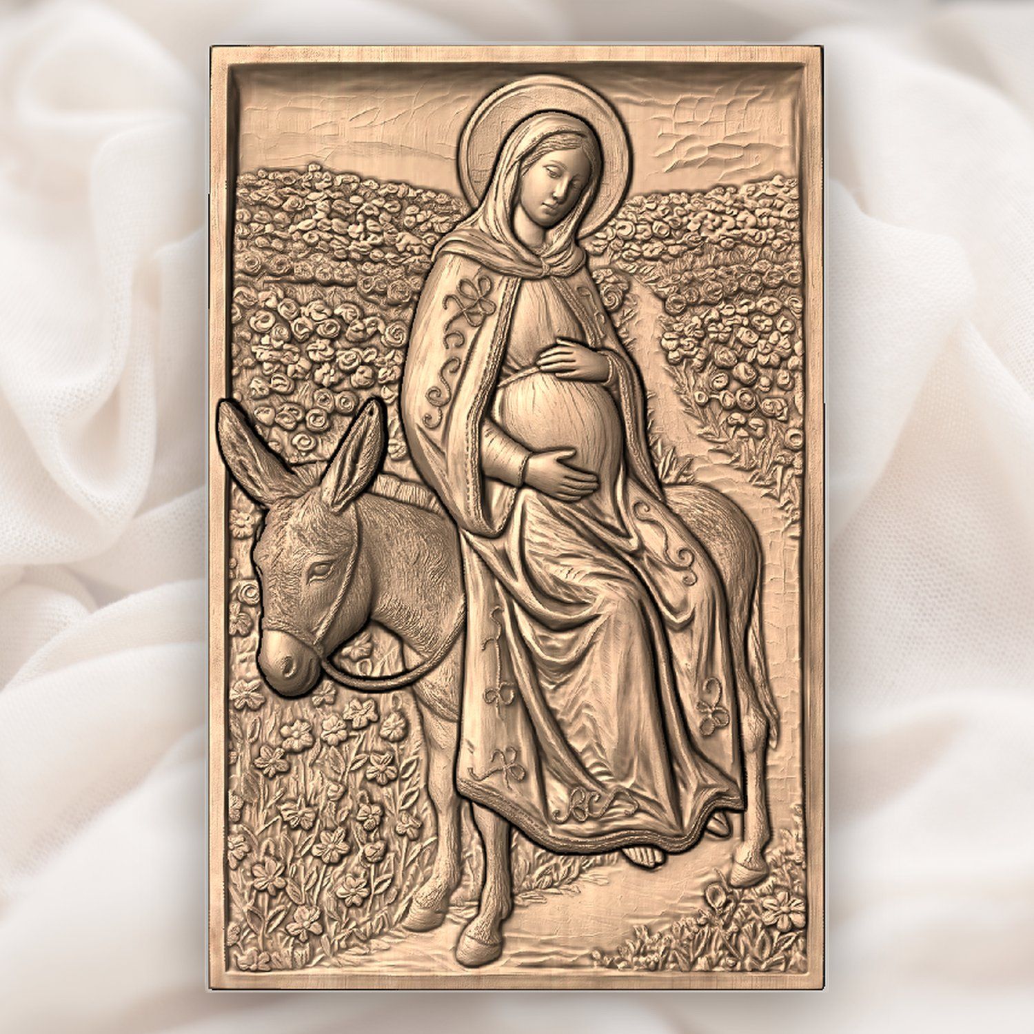 Journey to Bethlehem Mary CNC Relief STL bas-relief STL — view 4