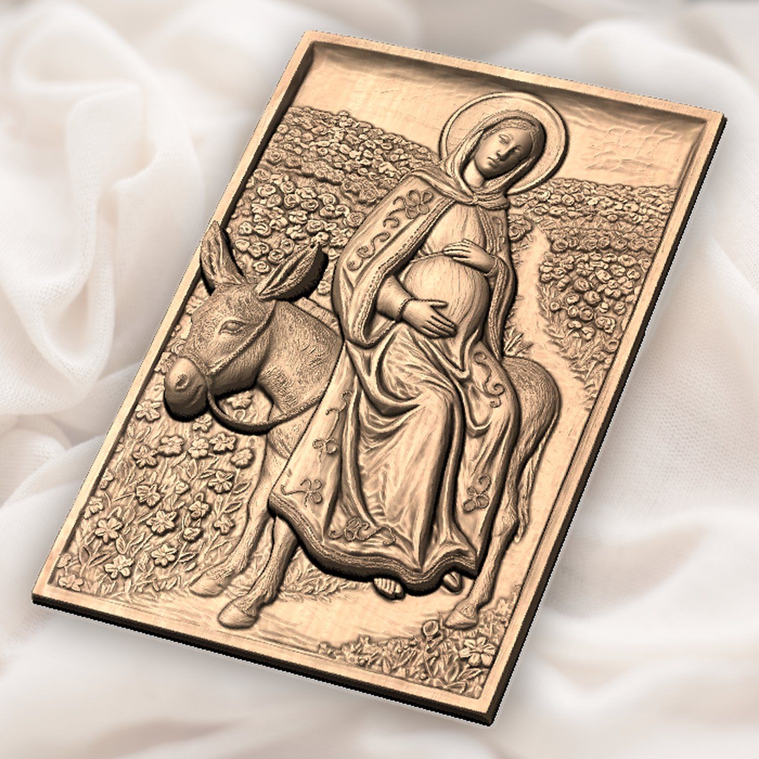 Journey to Bethlehem Mary CNC Relief STL bas-relief STL — view 5