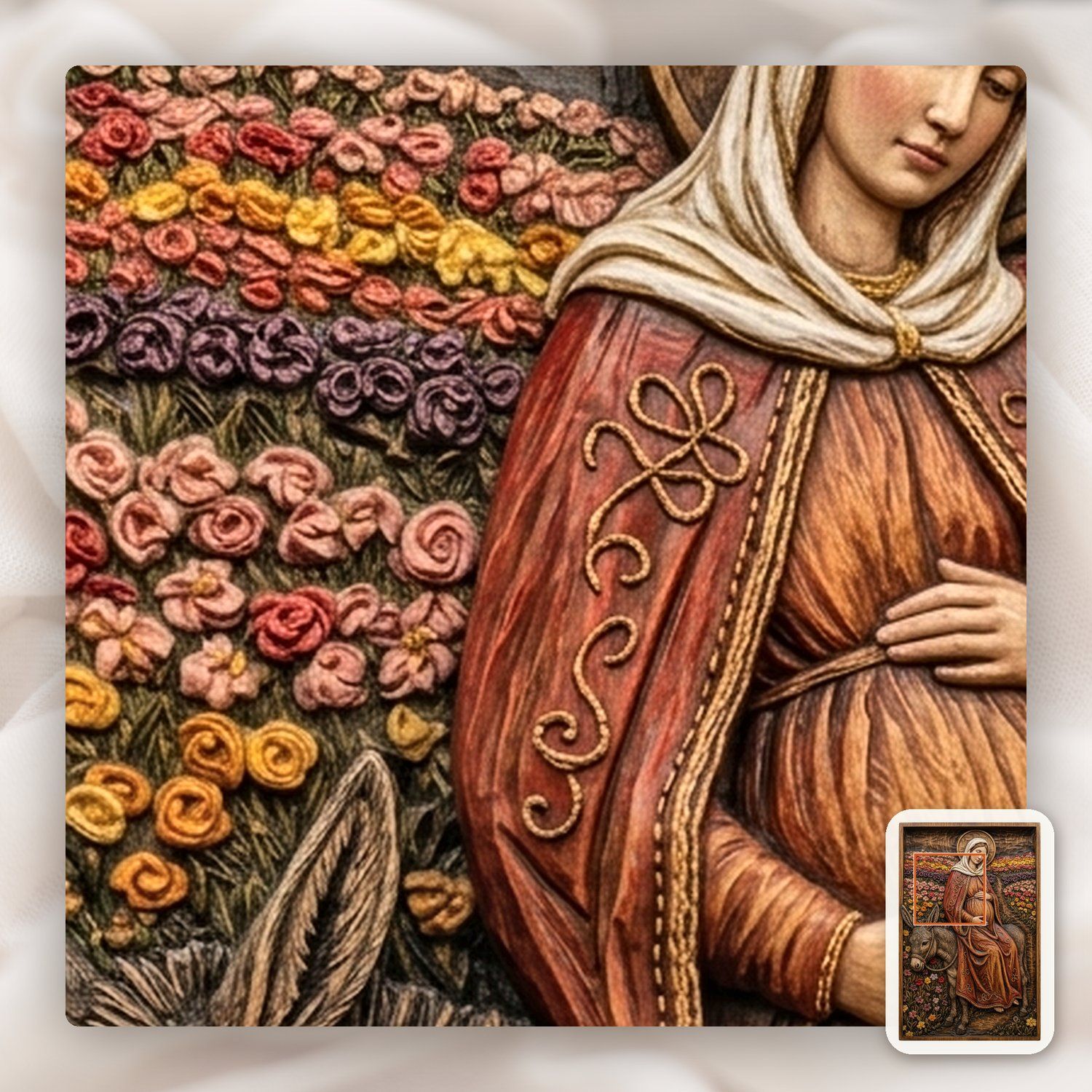 Journey to Bethlehem Mary CNC Relief STL bas-relief STL — view 10