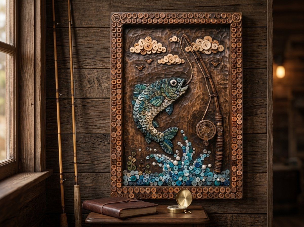 Jumping Trout Fishing Scene CNC Relief STL bas-relief STL — view 13