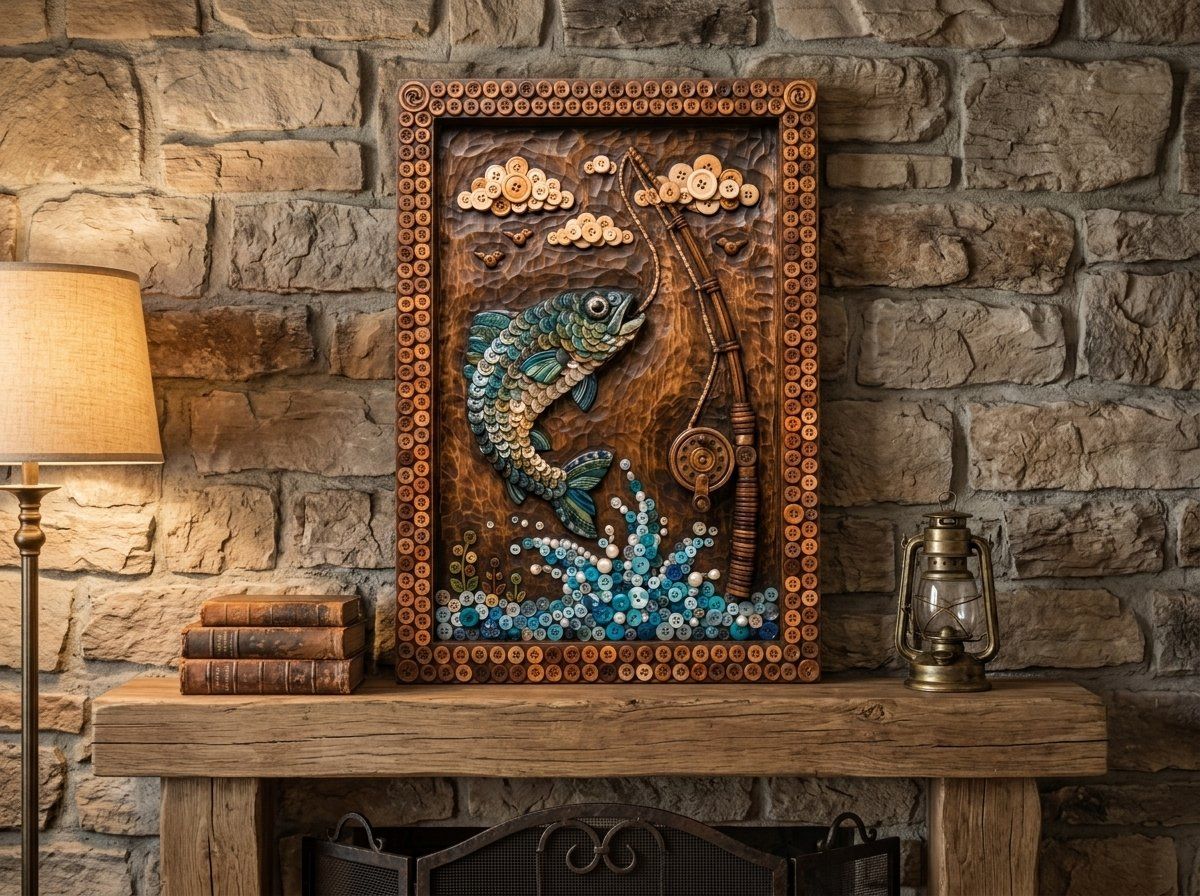 Jumping Trout Fishing Scene CNC Relief STL bas-relief STL — view 14