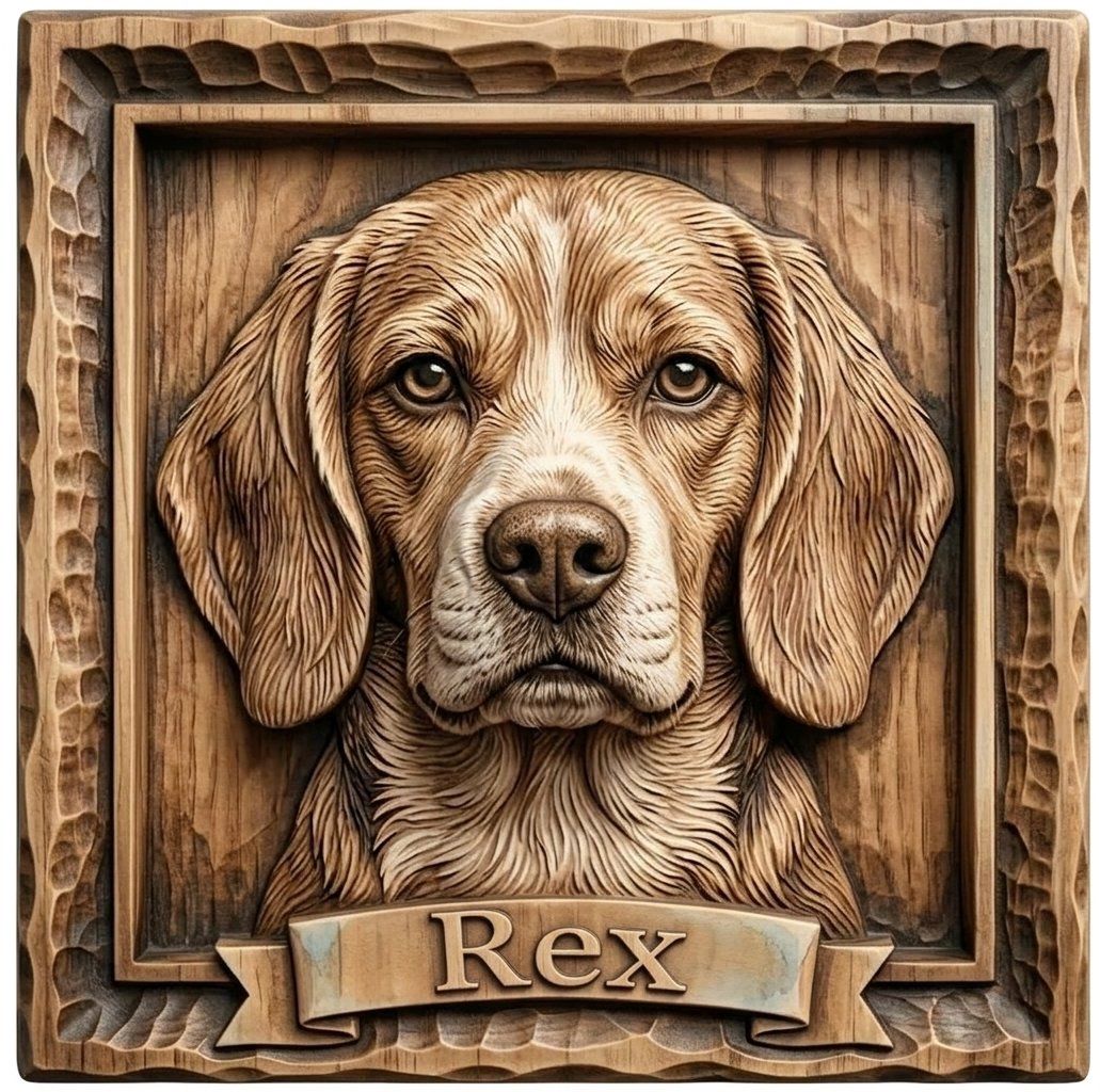 Labrador Beagle Dog Portrait Rex CNC Relief STL bas-relief STL — view 12