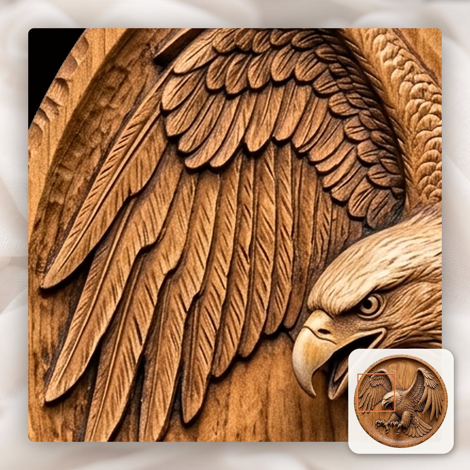 Landing Bald Eagle Power CNC Relief STL bas-relief STL — view 11