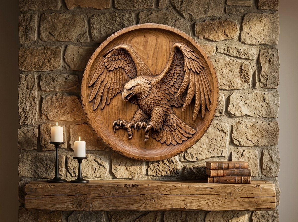 Landing Bald Eagle Power CNC Relief STL bas-relief STL — view 12